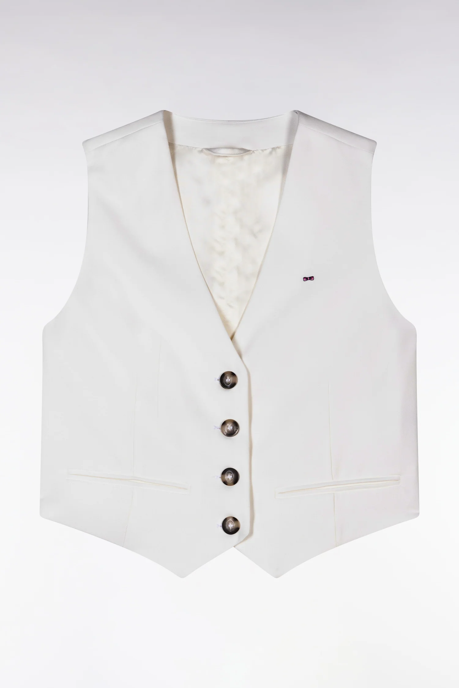 Gilet de costume fluide écru - Image 2