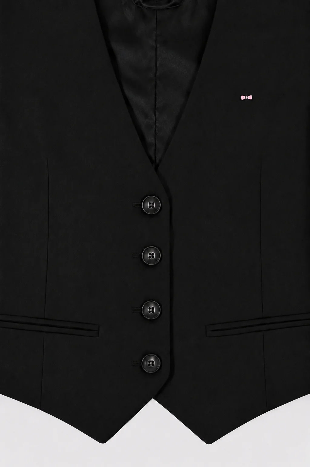 Gilet de costume fluide noir - Image 2