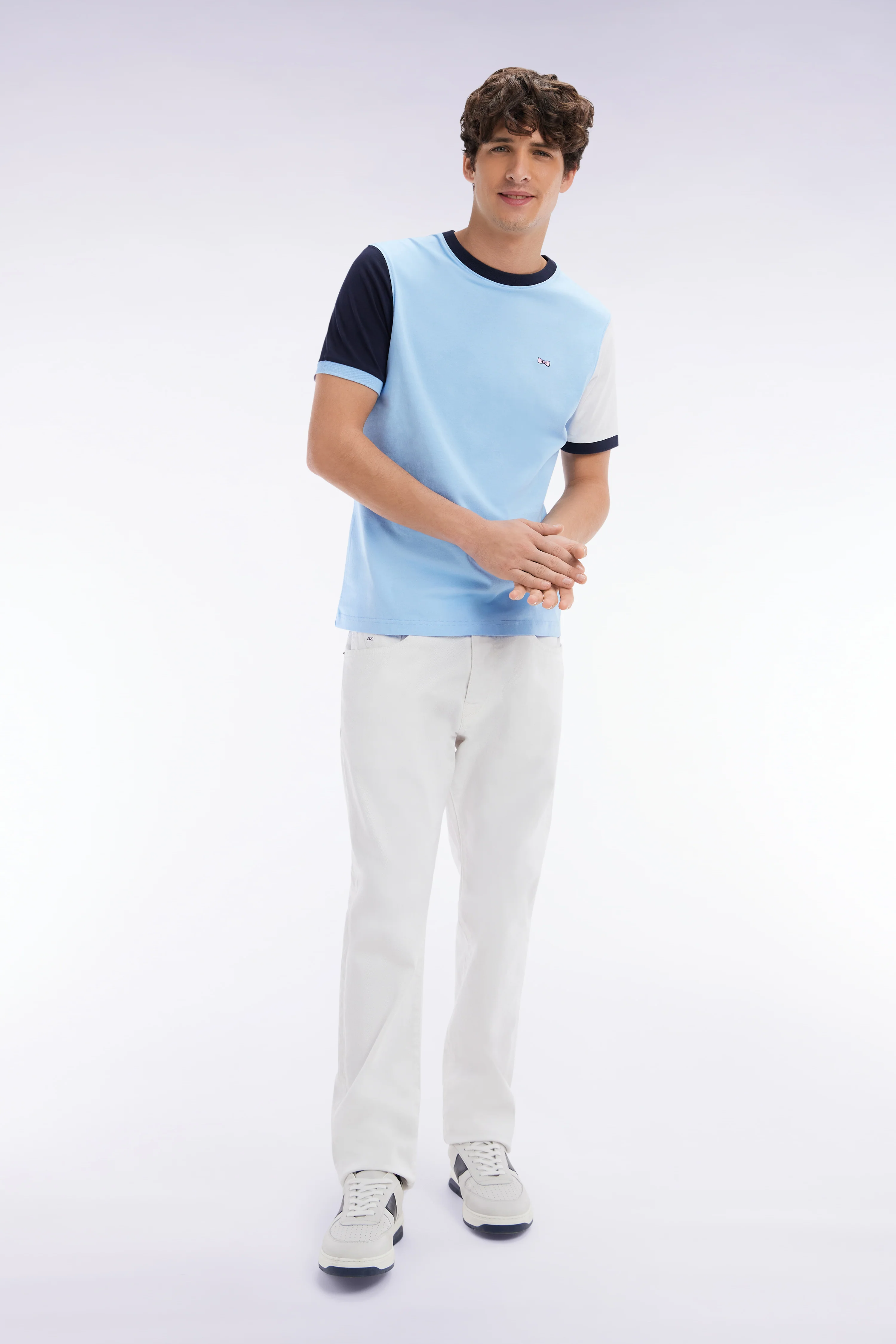 Jean 5 poches en denim stretch blanc coupe droite - Image 3