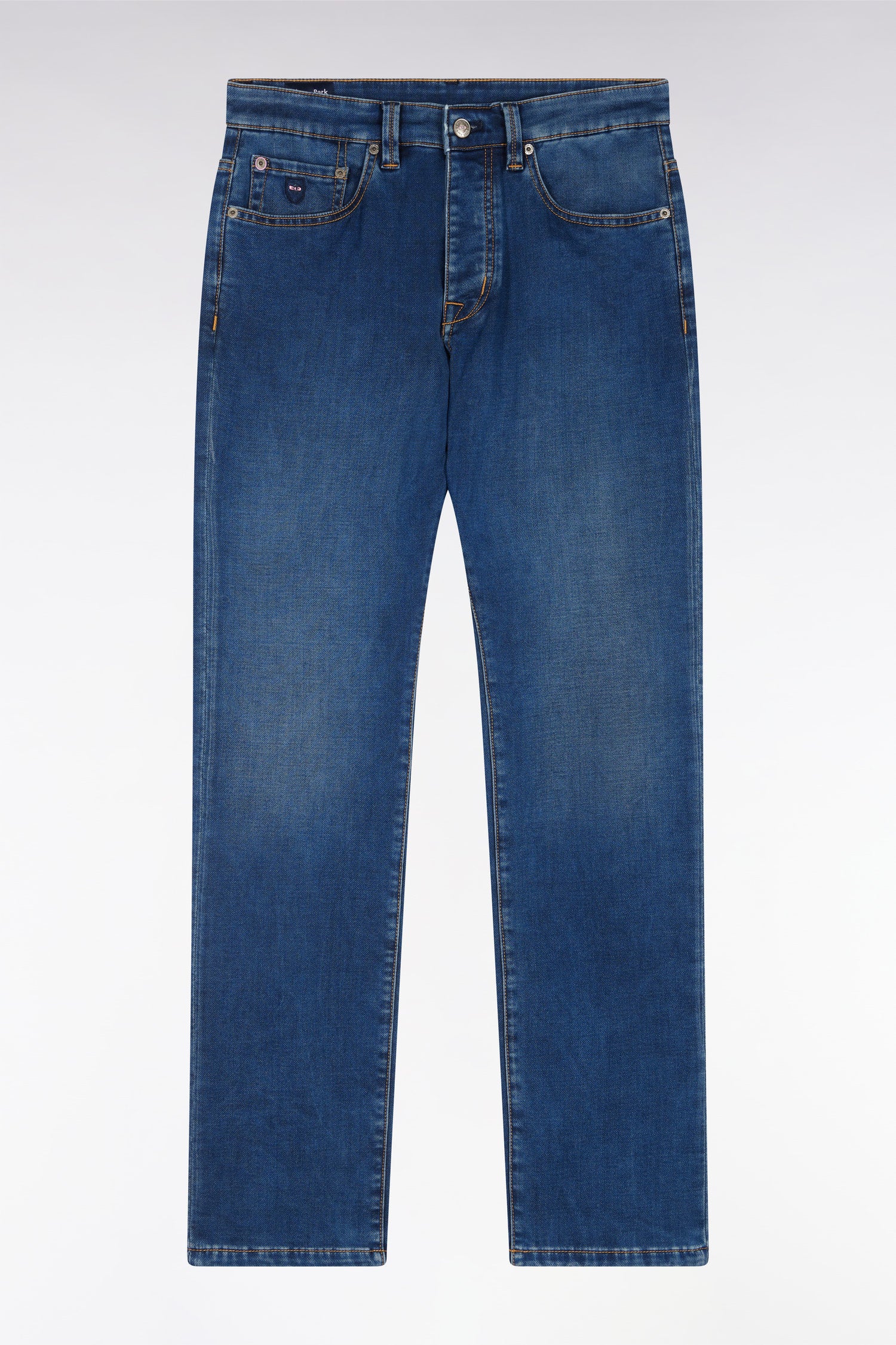 Jean 5 poches en denim stretch bleu brut coupe droite - Image 2