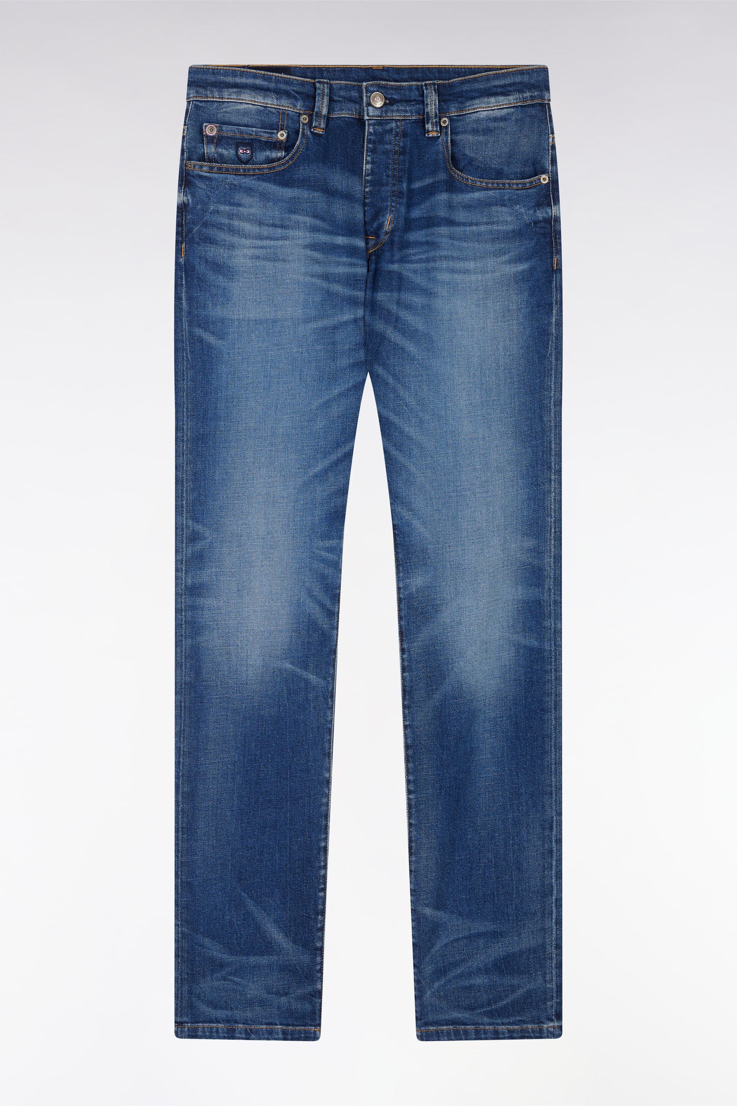 Jean 5 poches en denim stretch foncé coupe droite - Image 2