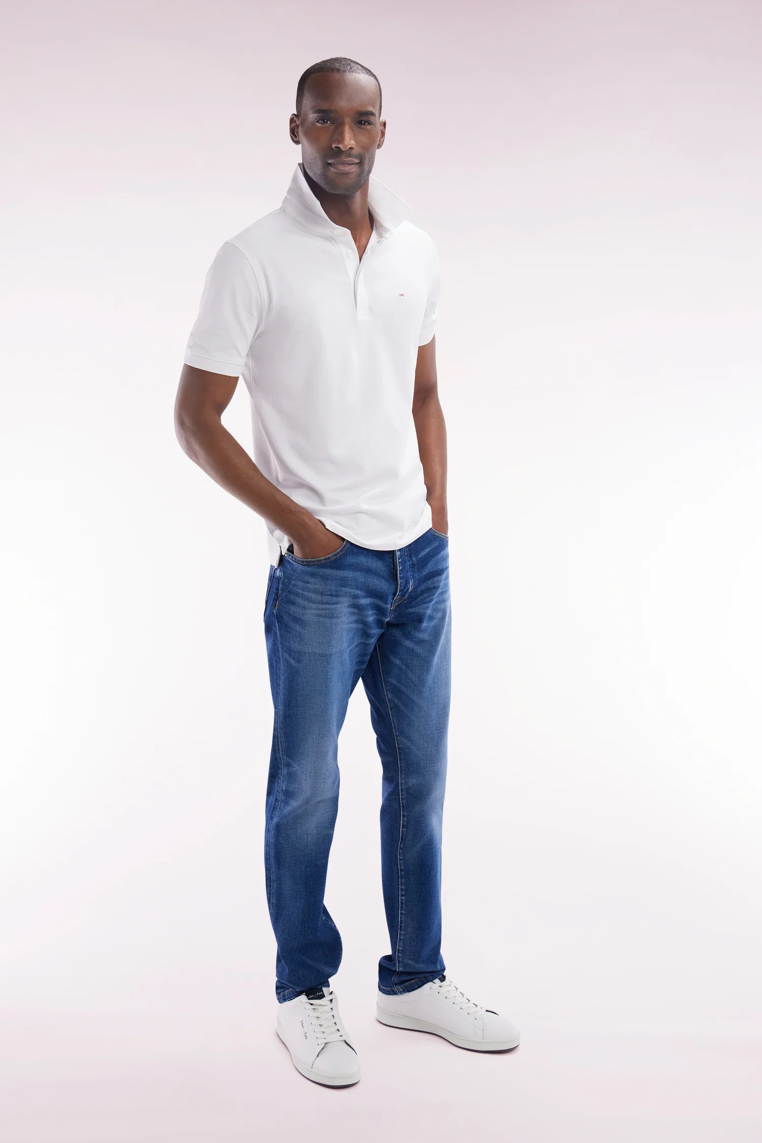 Jean 5 poches en denim stretch foncé coupe droite - Image 3