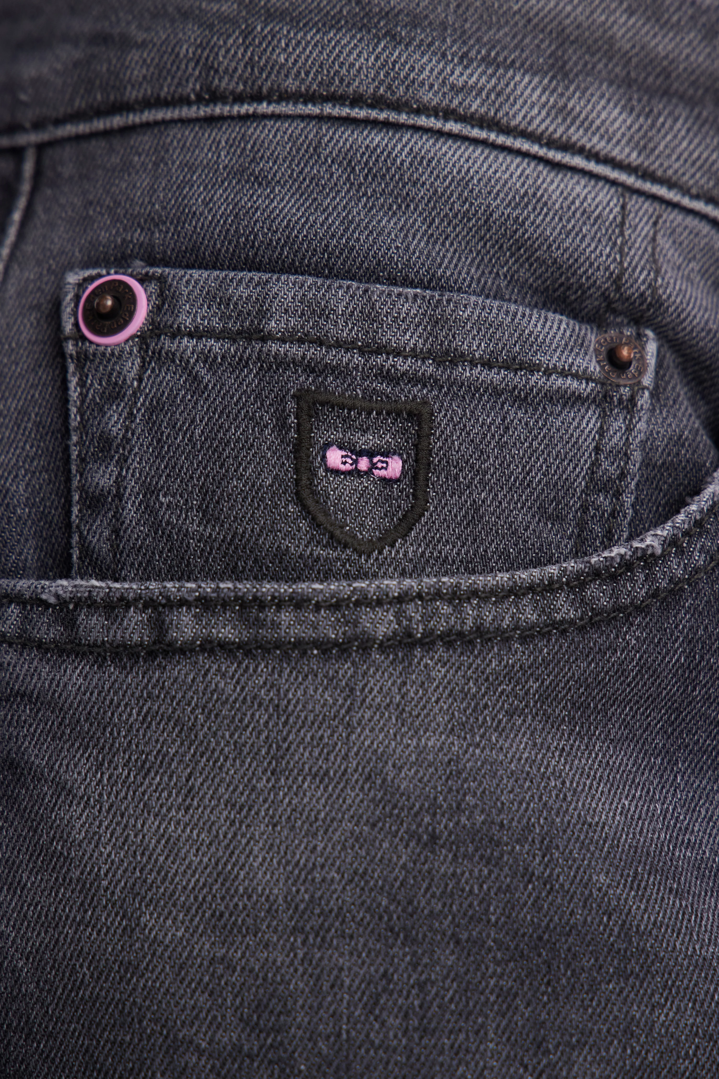Jean 5 poches en denim stretch gris anthracite coupe droite - Image 4