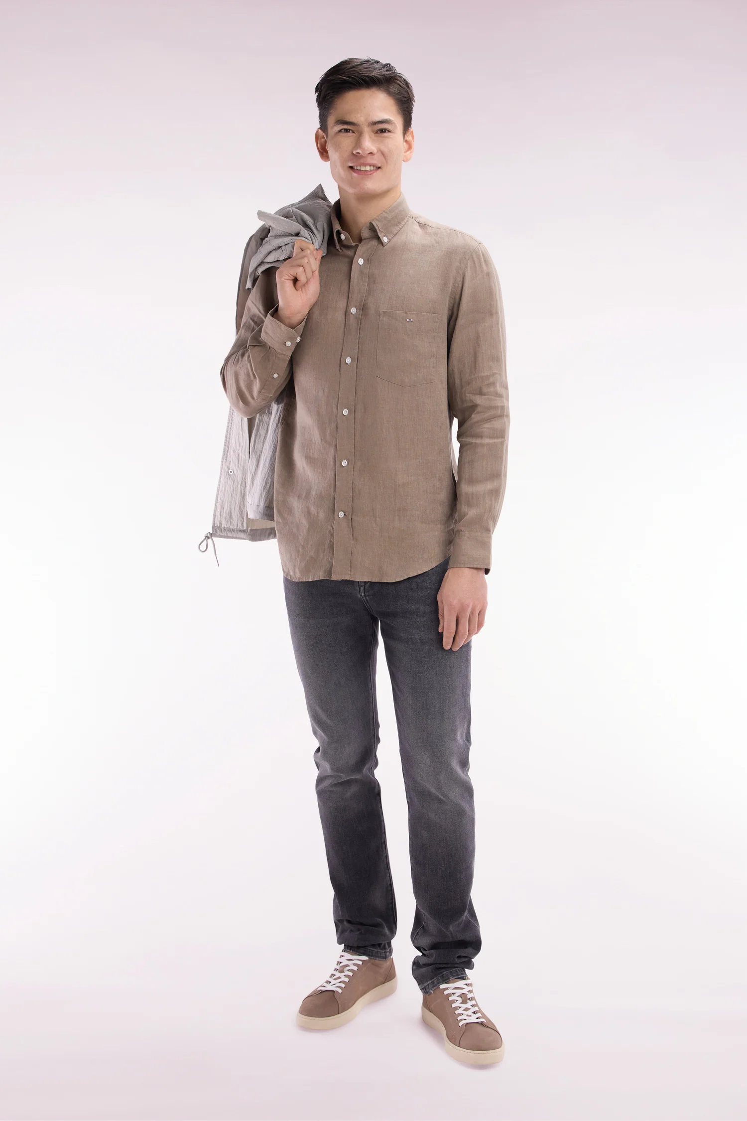 Jean 5 poches en denim stretch gris coupe slim - Image 2