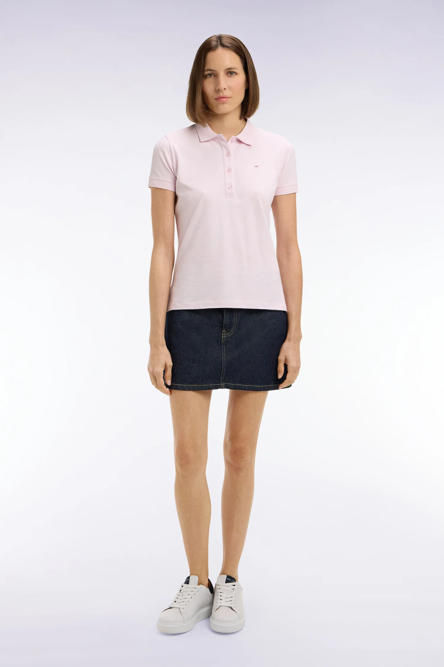 Jupe courte droite en denim brut - Image 3