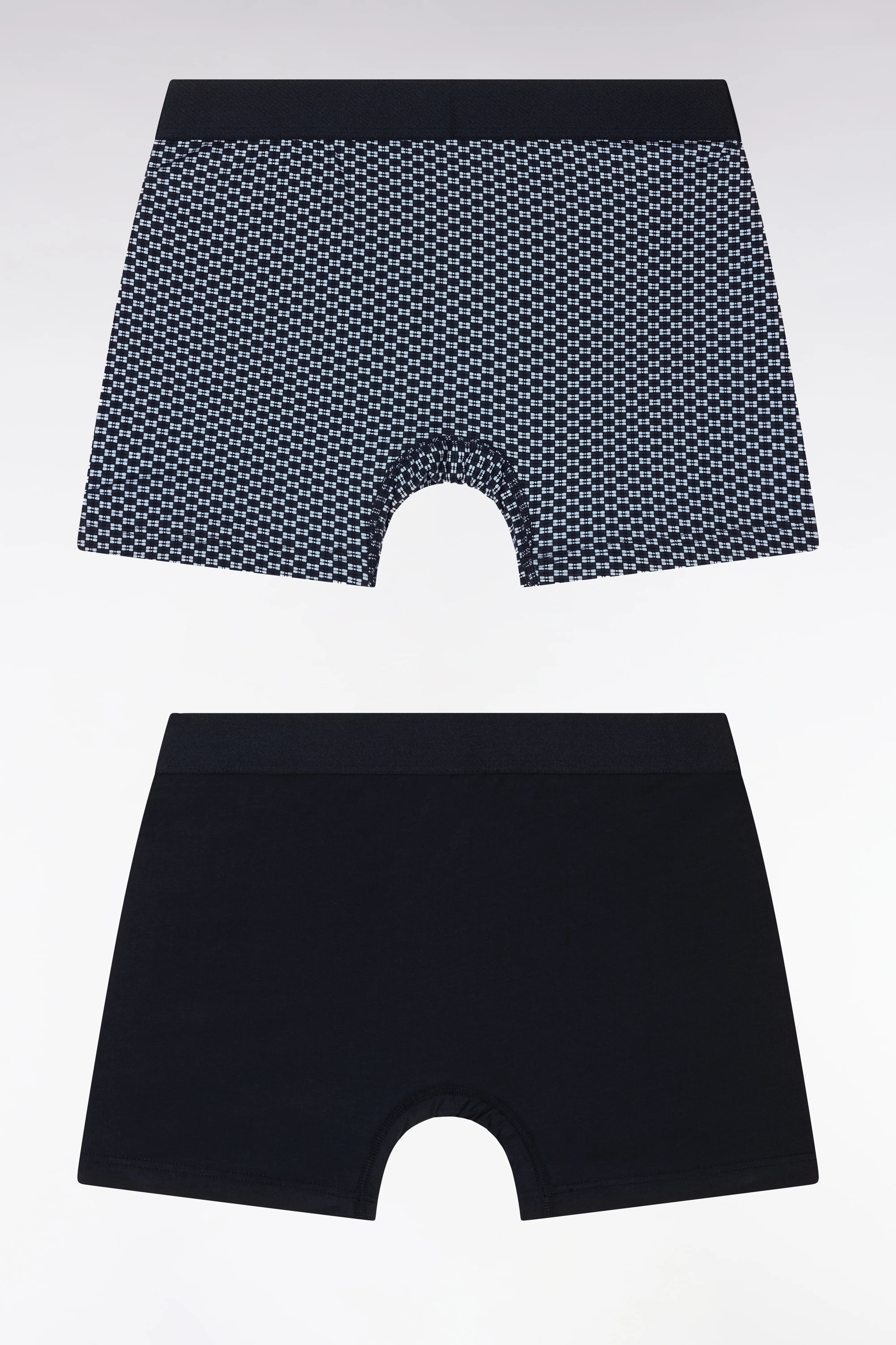 Lot de deux boxers en jersey de coton stretch uni et ciel imprimé - Image 2