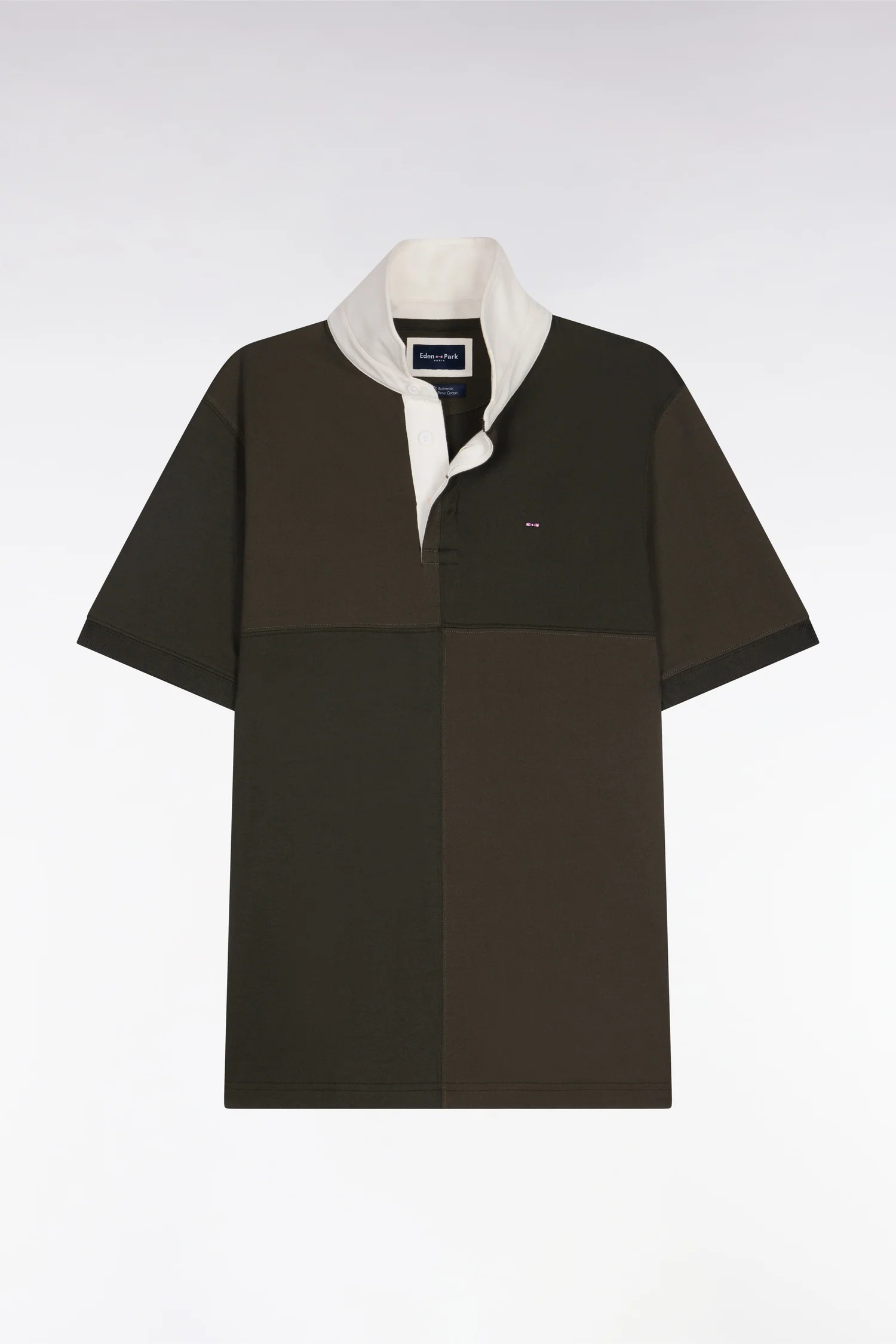 Maillot Ă manches courtes en coton Ă cadrans kaki coupe regular - Image 2