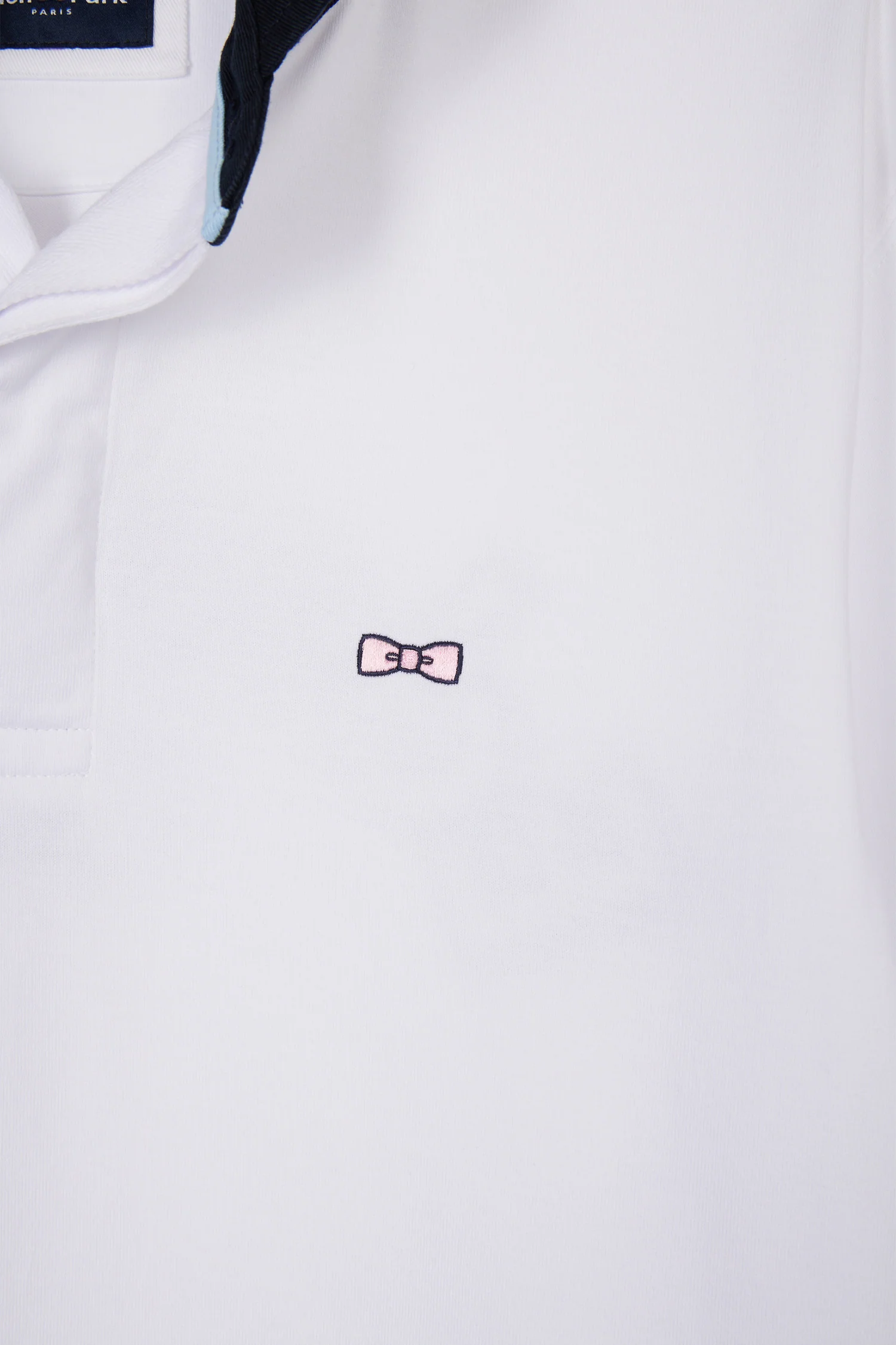 Maillot à manches courtes en coton blanc broderie dos Eden Park coupe droite - Image 6