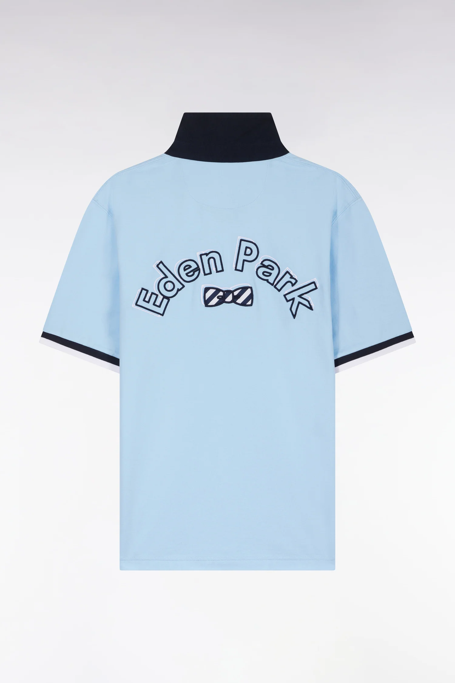 Maillot à manches courtes en coton ciel broderie dos Eden Park coupe droite - Image 2