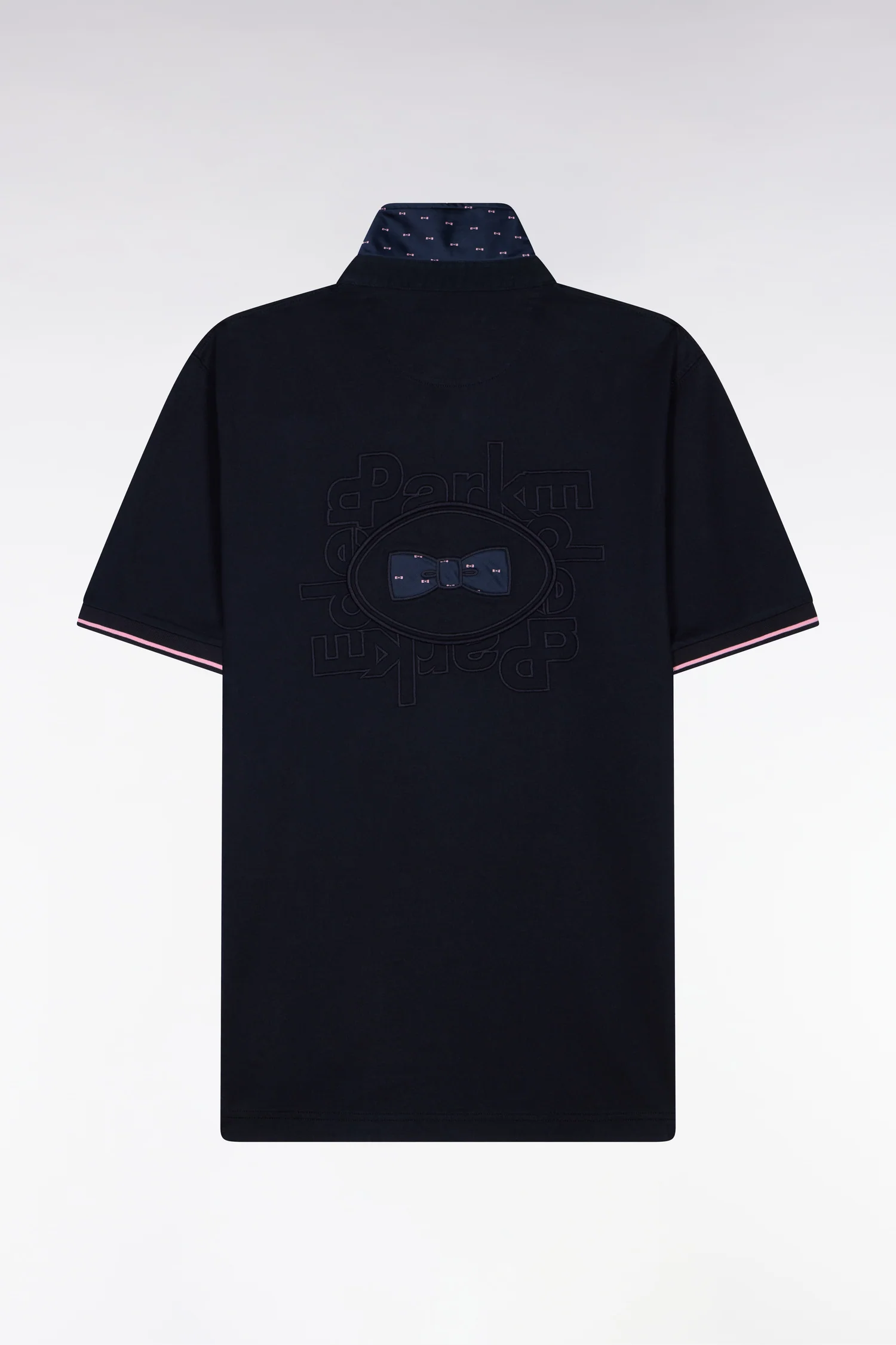 Maillot à manches courtes en coton marine broderie dos coupe regular - Image 2