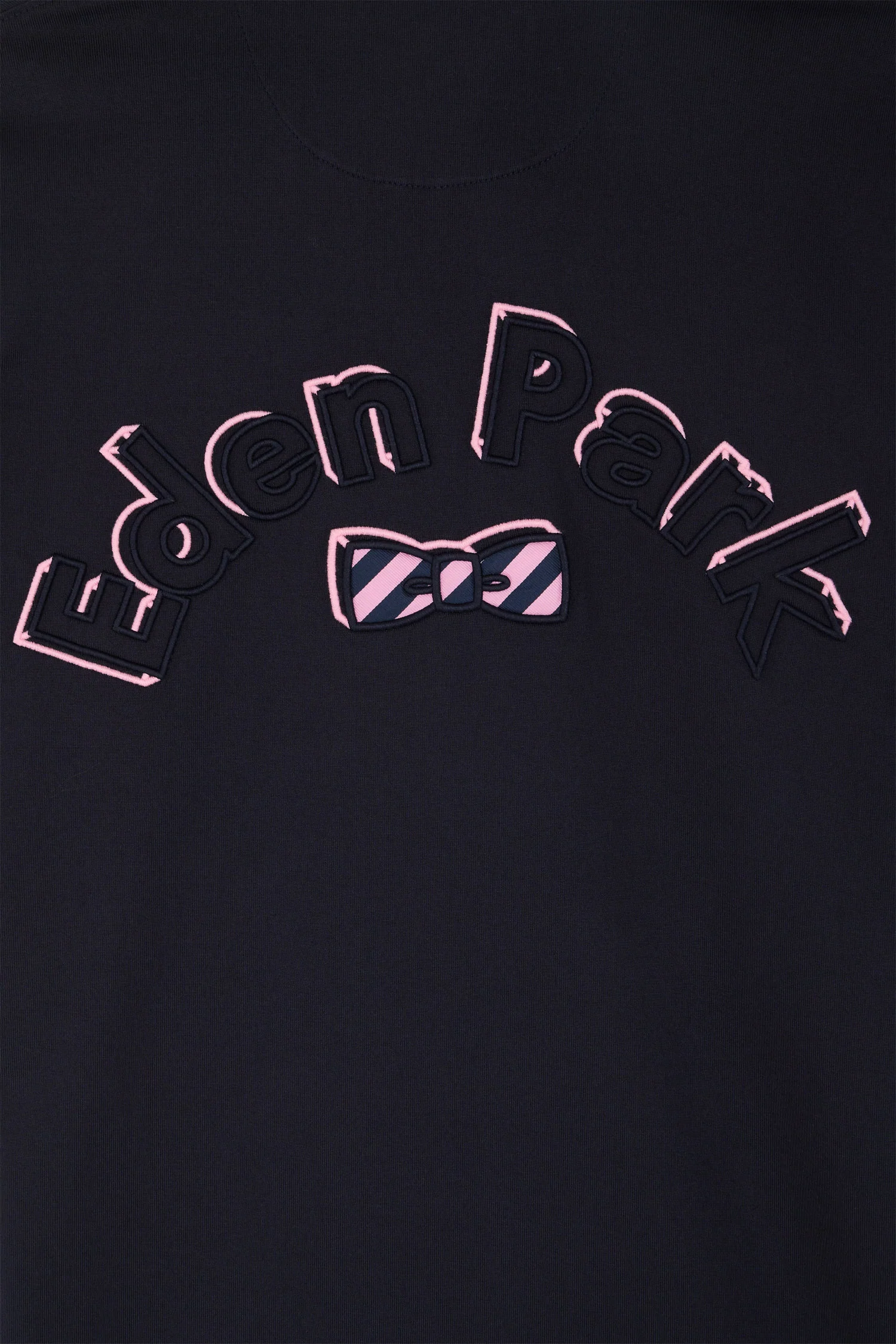 Maillot à manches courtes en coton marine broderie dos Eden Park coupe droite - Image 6