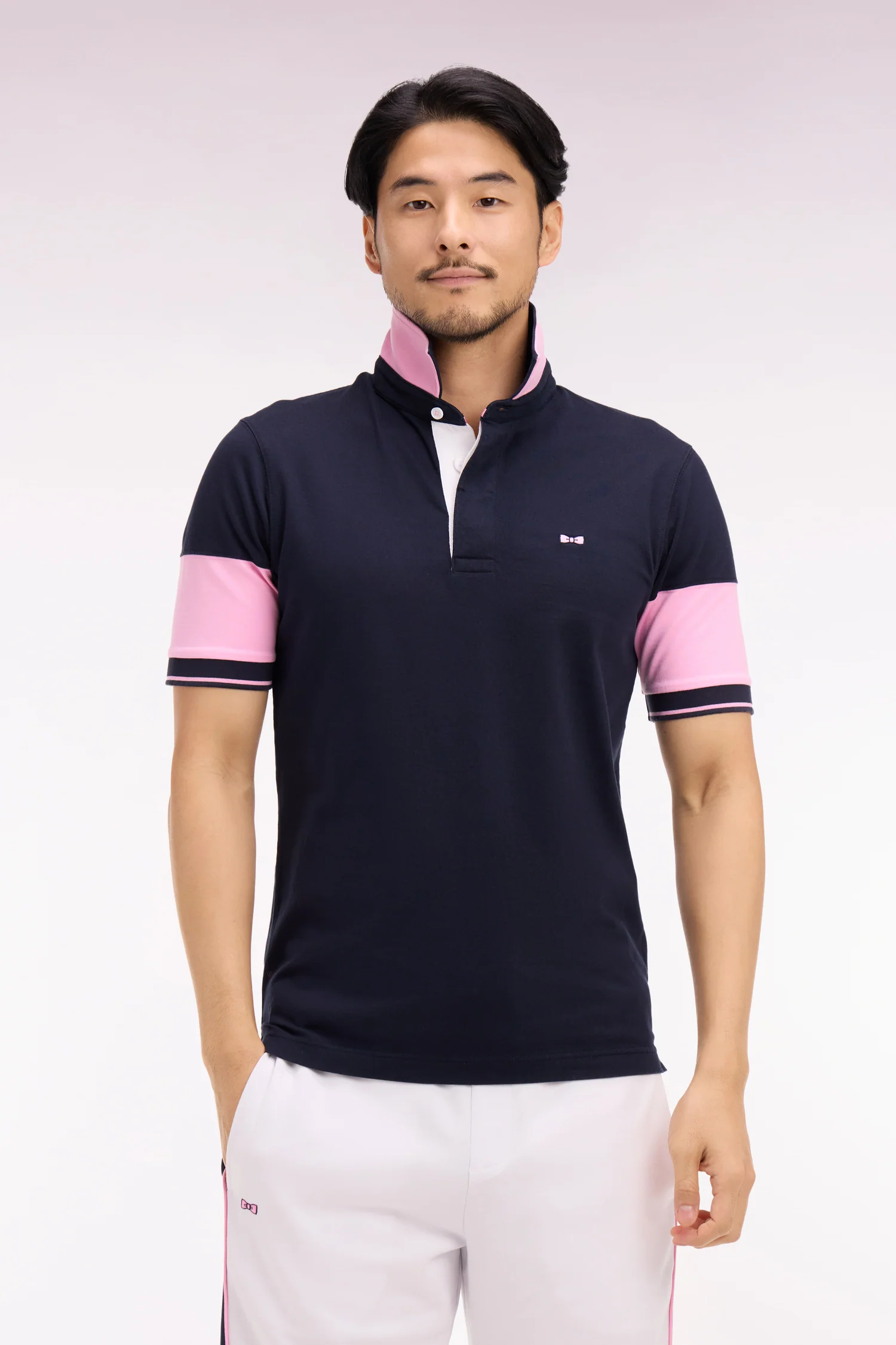 Maillot Ă manches courtes en coton marine coupe regular - Image 3