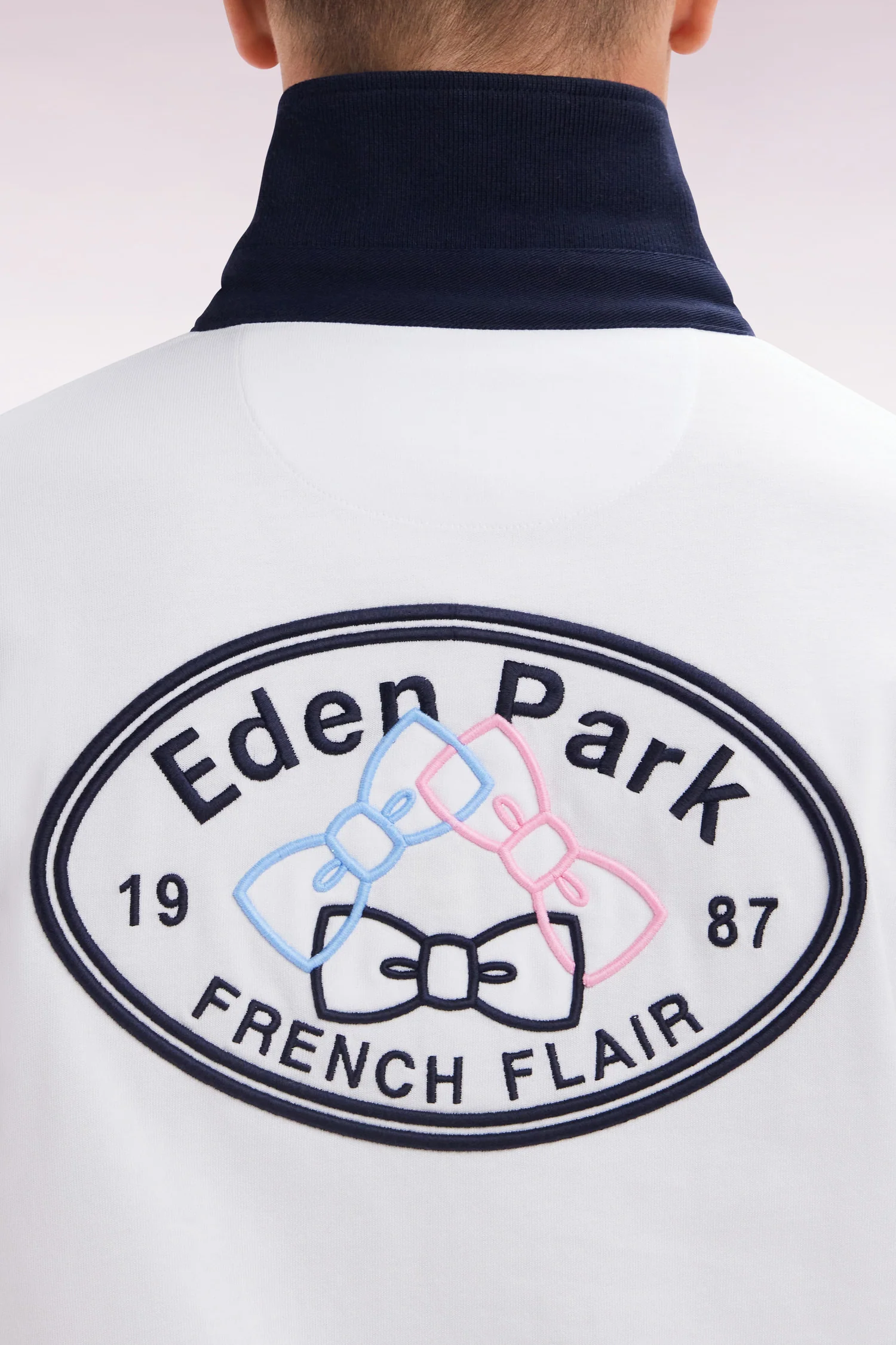 Maillot à manches courtes en jersey de coton blanc broderie dos - Image 5