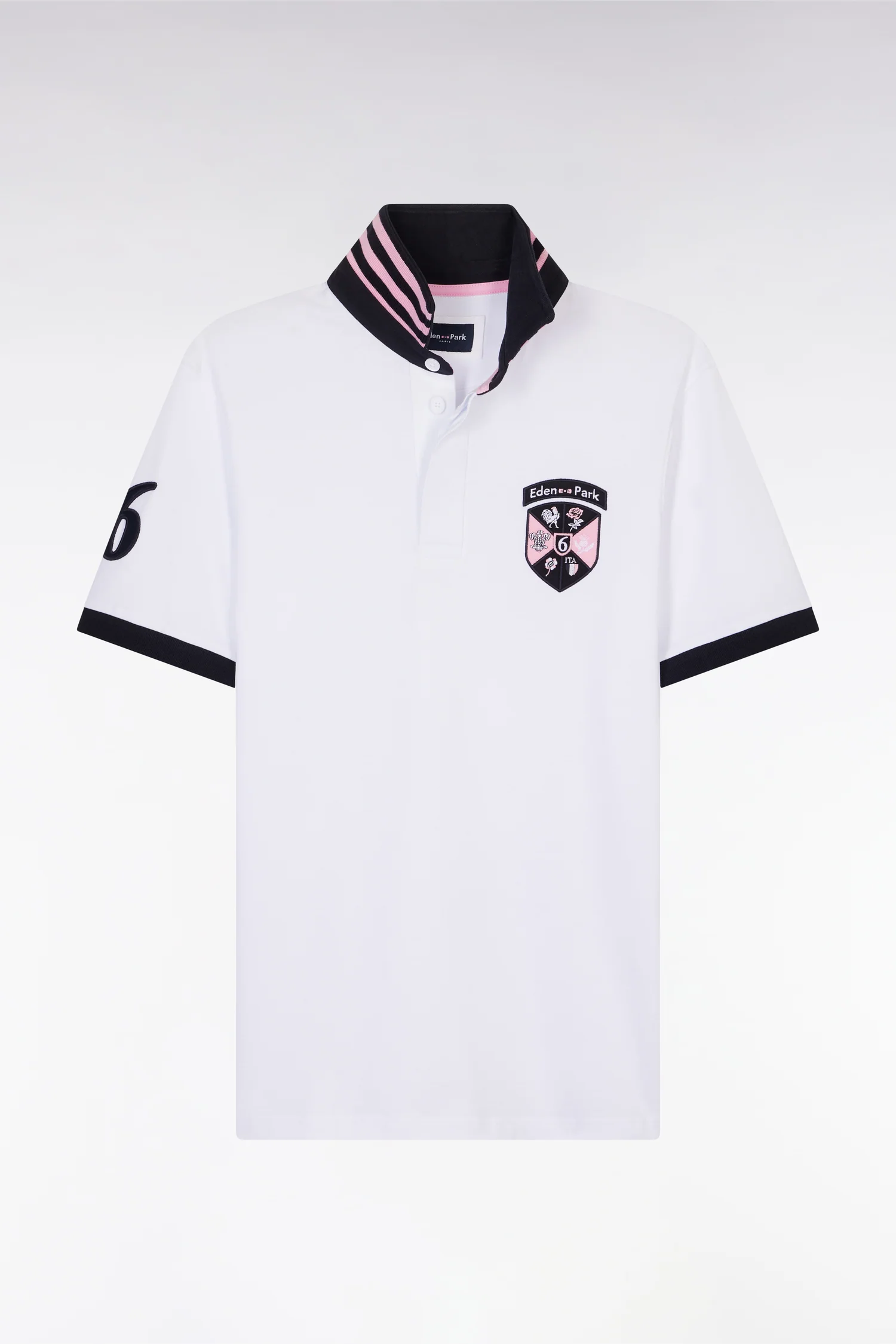 Maillot à manches courtes Tournoi des 6 Nations en coton blanc coupe droite - Image 2