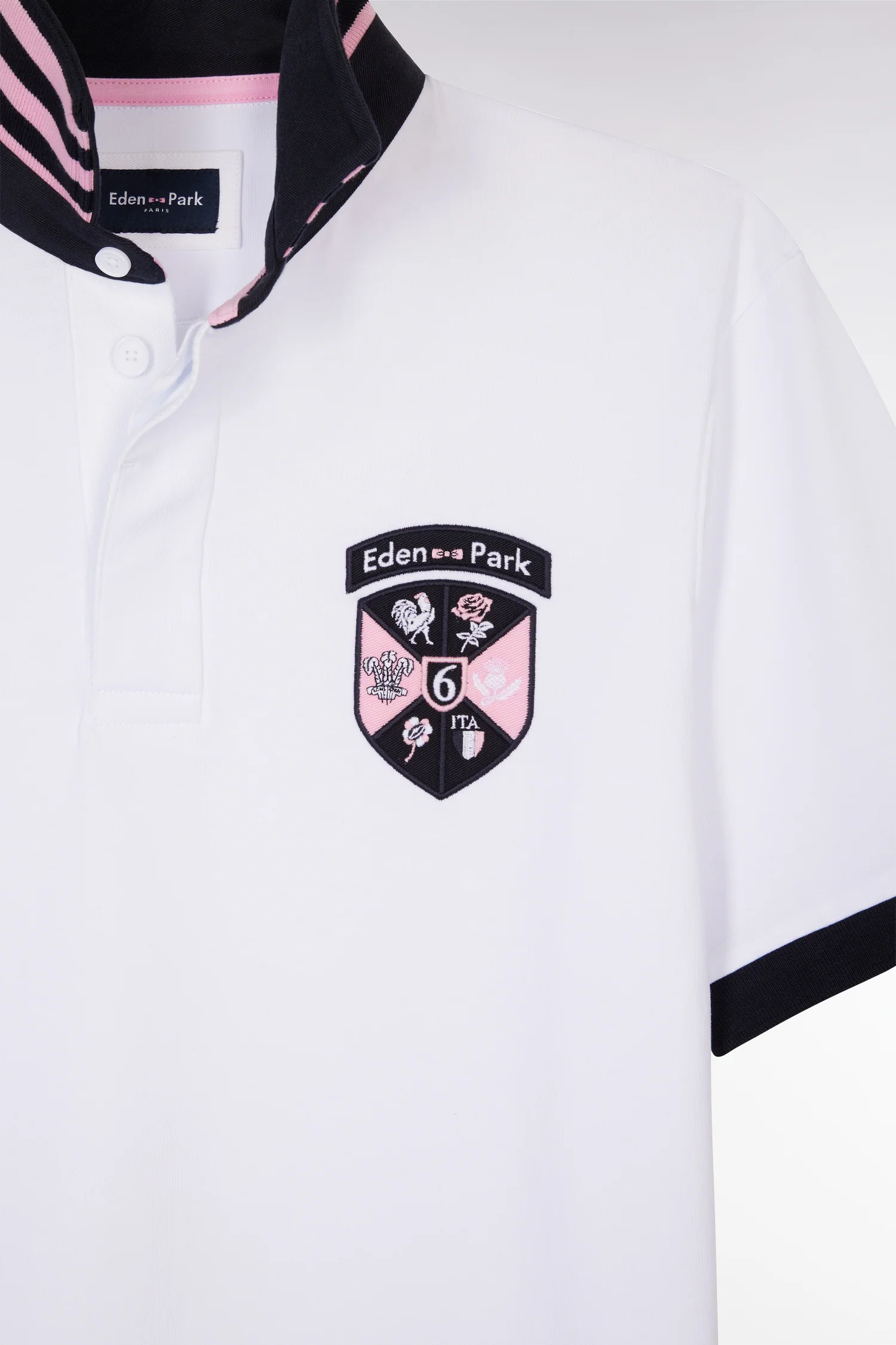 Maillot à manches courtes Tournoi des 6 Nations en coton blanc coupe droite - Image 5