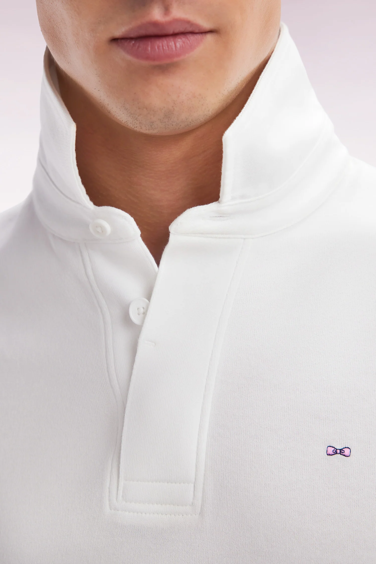 Maillot Ă manches longues en coton Pima blanc coupe droite - Image 5