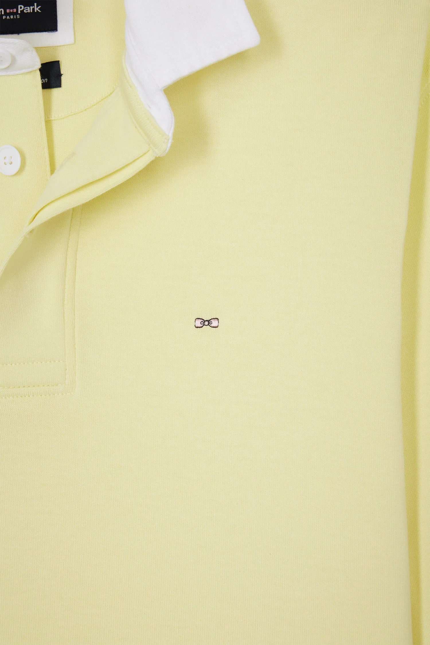 Maillot à manches longues en coton Pima jaune coupe droite - Image 6