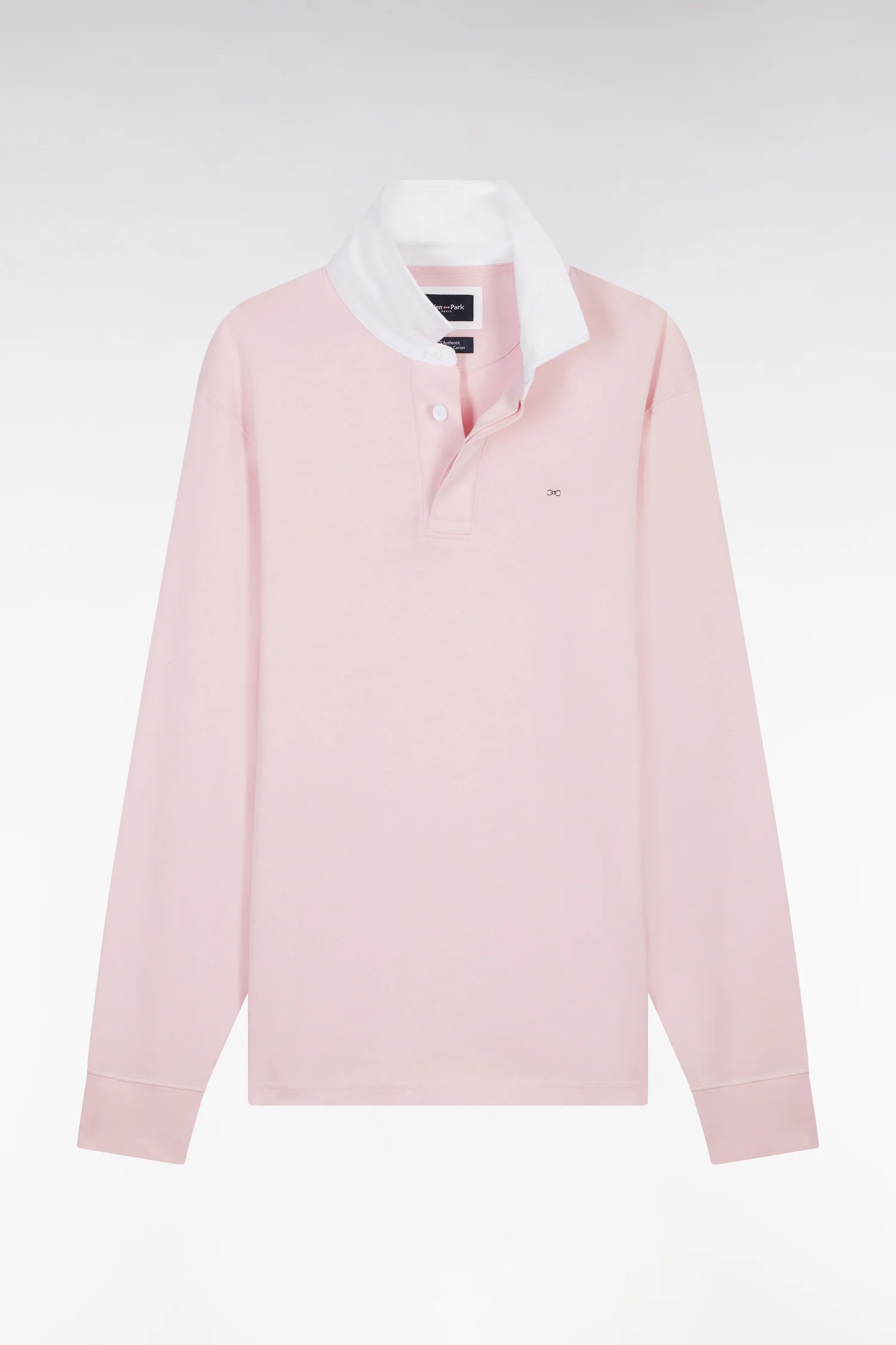 Maillot à manches longues en coton Pima rose coupe droite - Image 2
