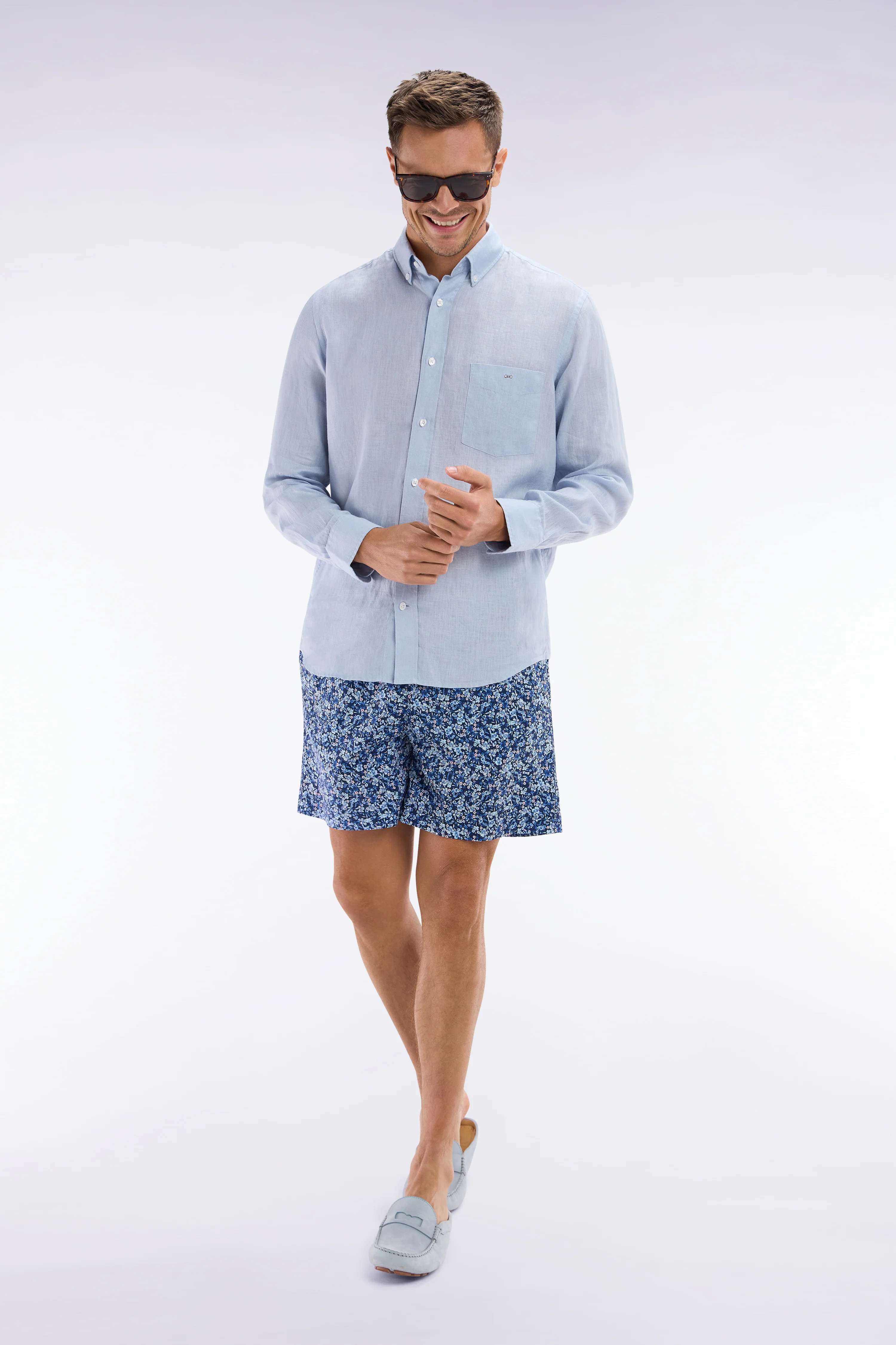 Maillot de bain bleu à imprimé floral - Image 2