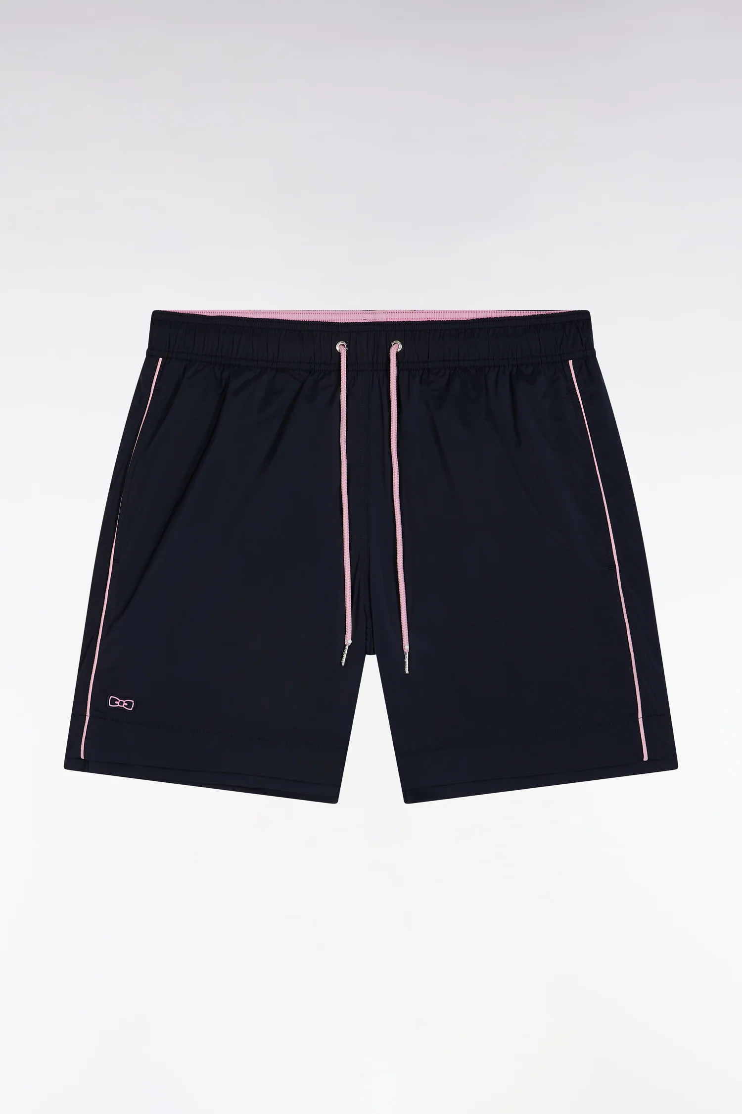 Maillot de bain marine à passepoil rose - Image 2
