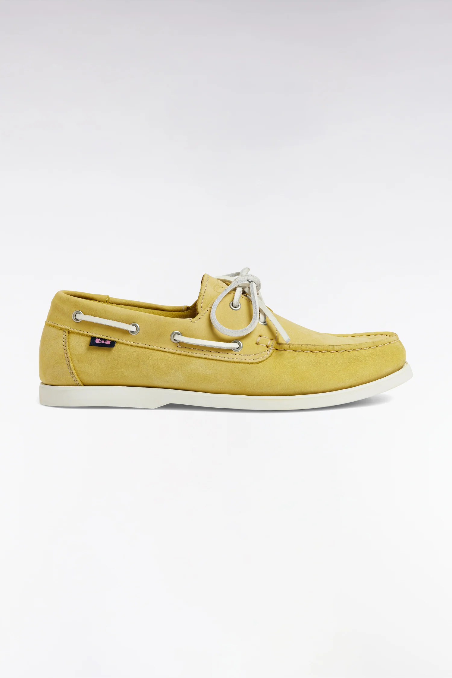Mocassins bateau en cuir suédé jaune