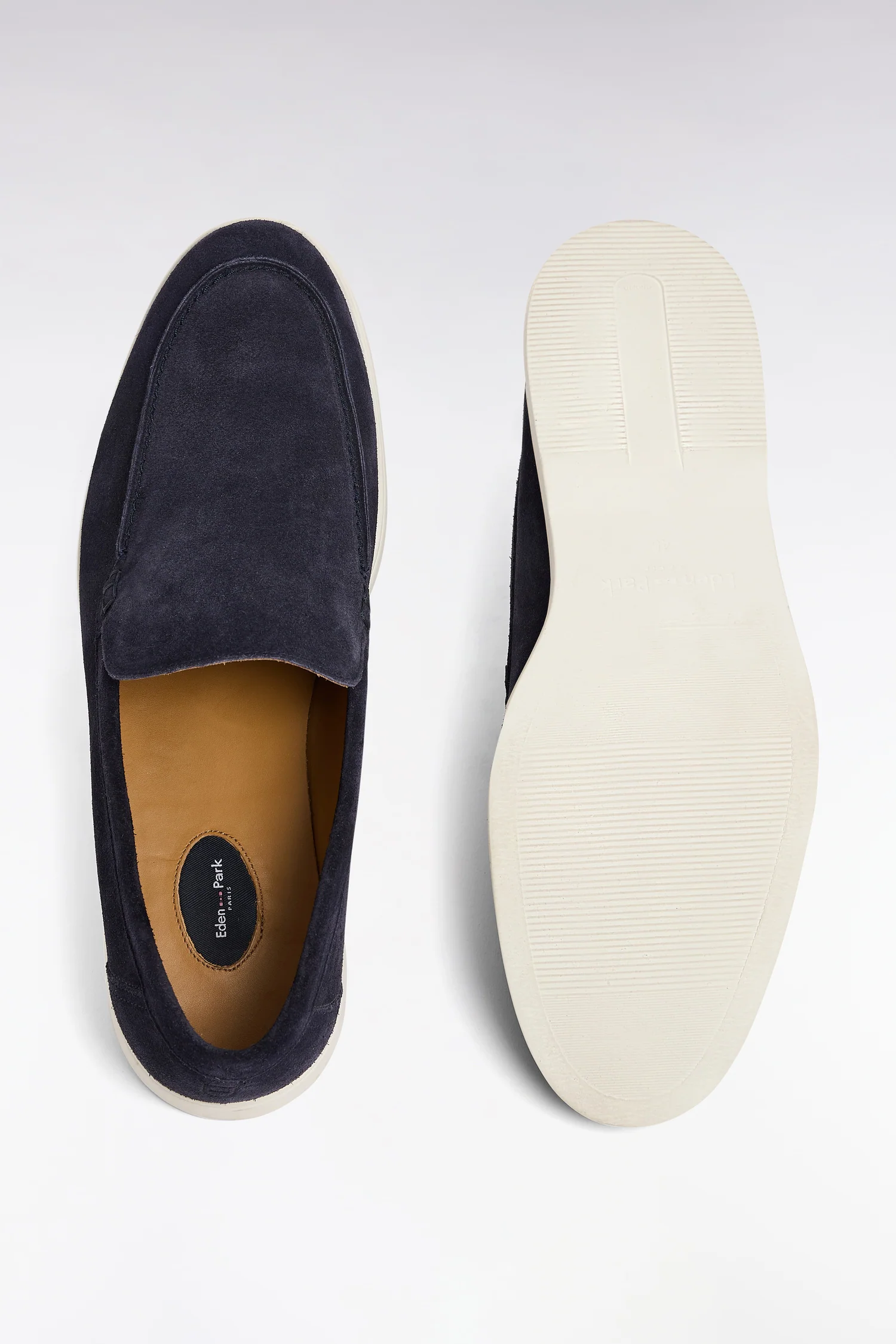 Mocassins en croûte de cuir suédé marine - Image 2