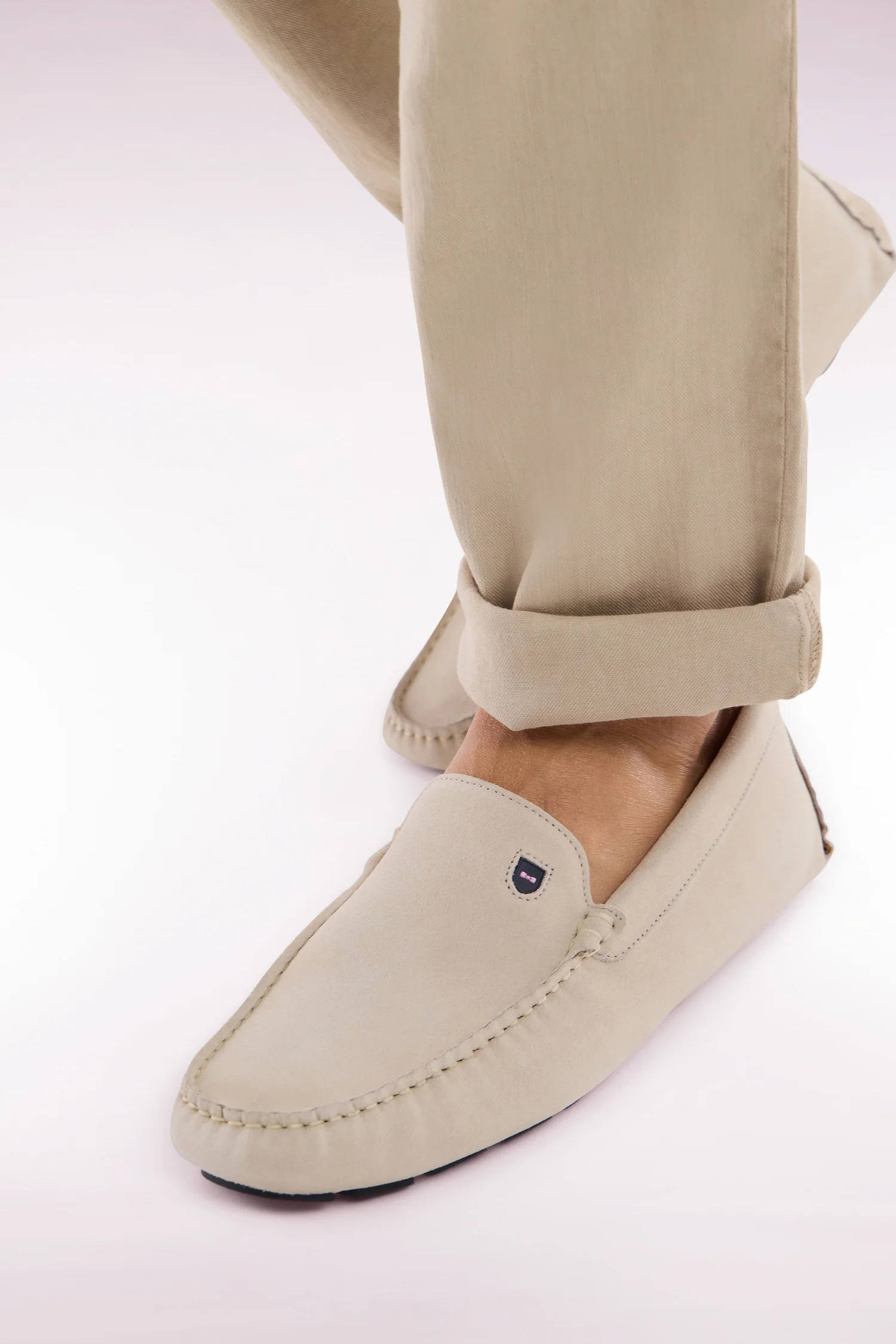 Mocassins en cuir suédé écrus - Image 2