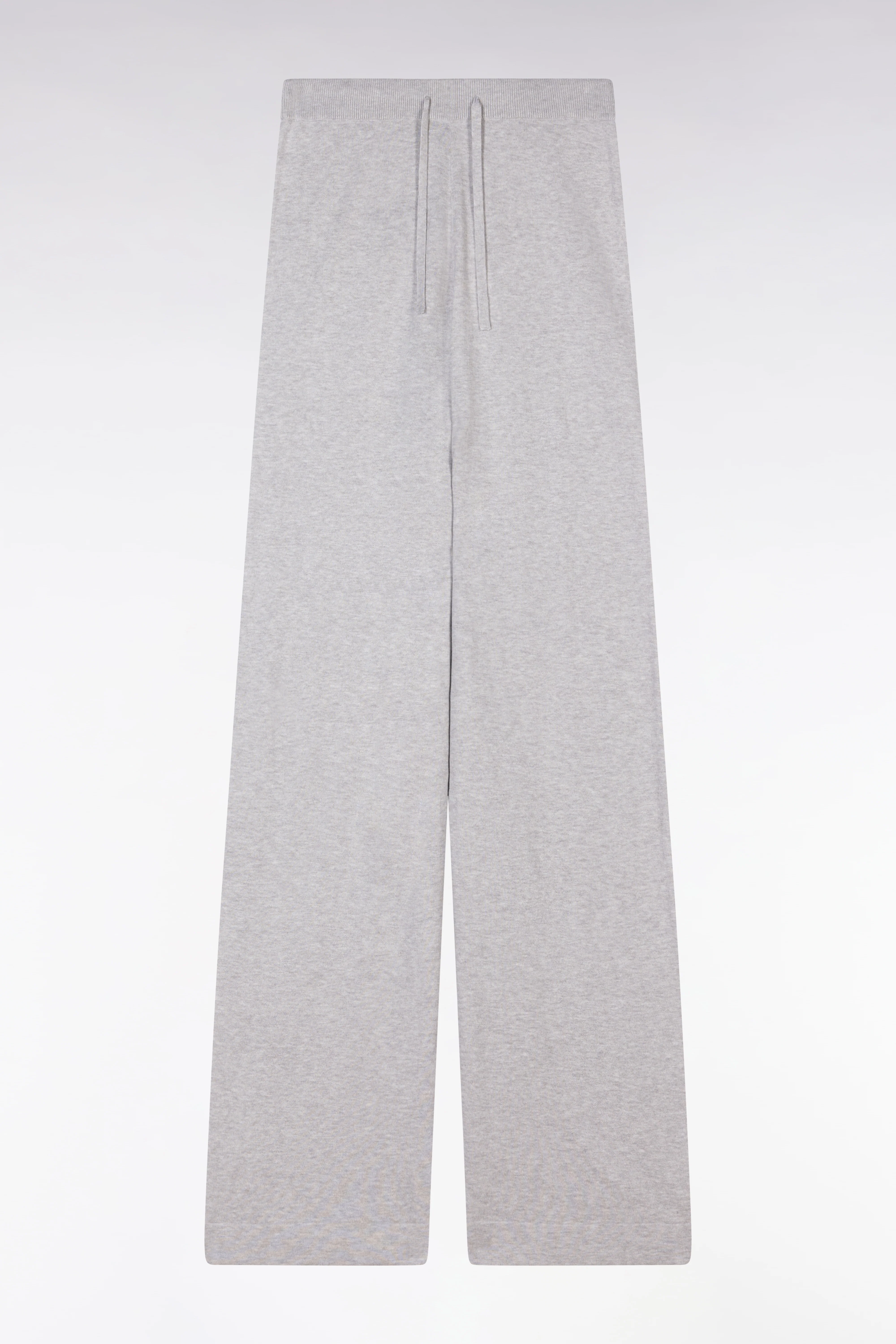 Pantalon à jambe large en coton biologique et cachemire gris coupe décontractée - Image 2