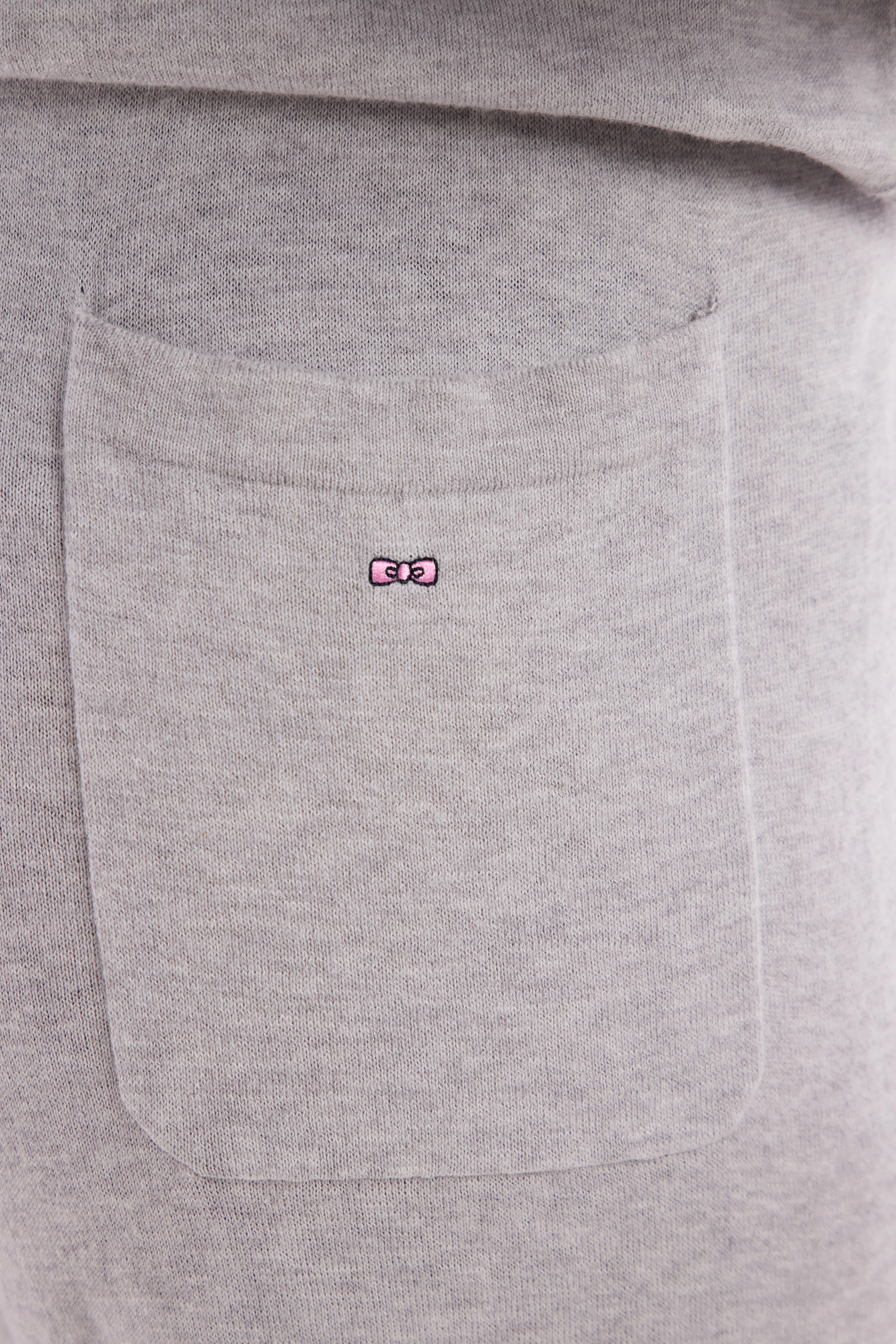 Pantalon à jambe large en coton biologique et cachemire gris coupe décontractée - Image 5