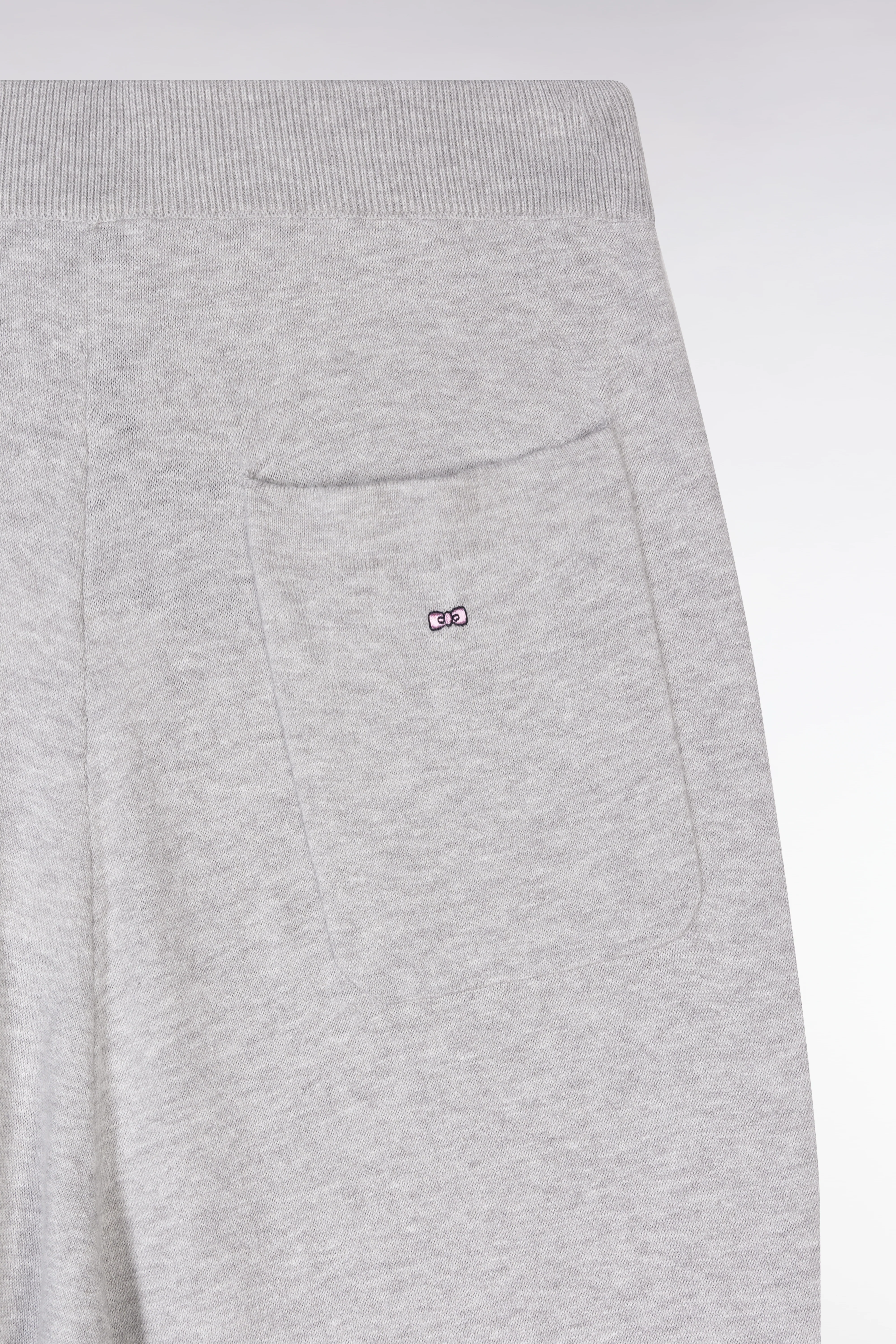 Pantalon à jambe large en coton biologique et cachemire gris coupe décontractée - Image 6