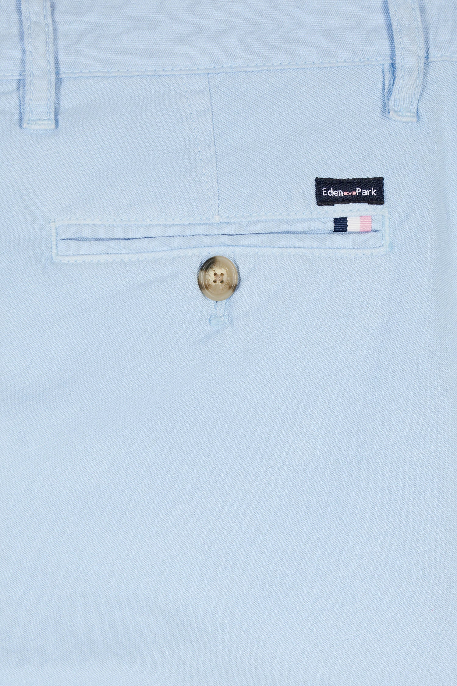 Pantalon chino sans pli en coton et lin stretch bleu ciel coupe droite - Image 6