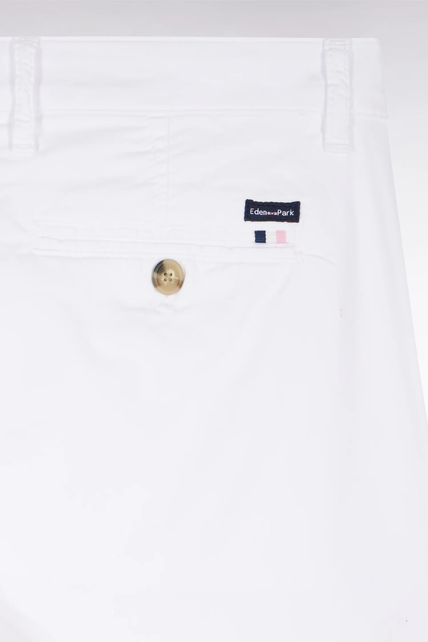Pantalon chino sans plis en coton stretch blanc coupe droite - Image 6