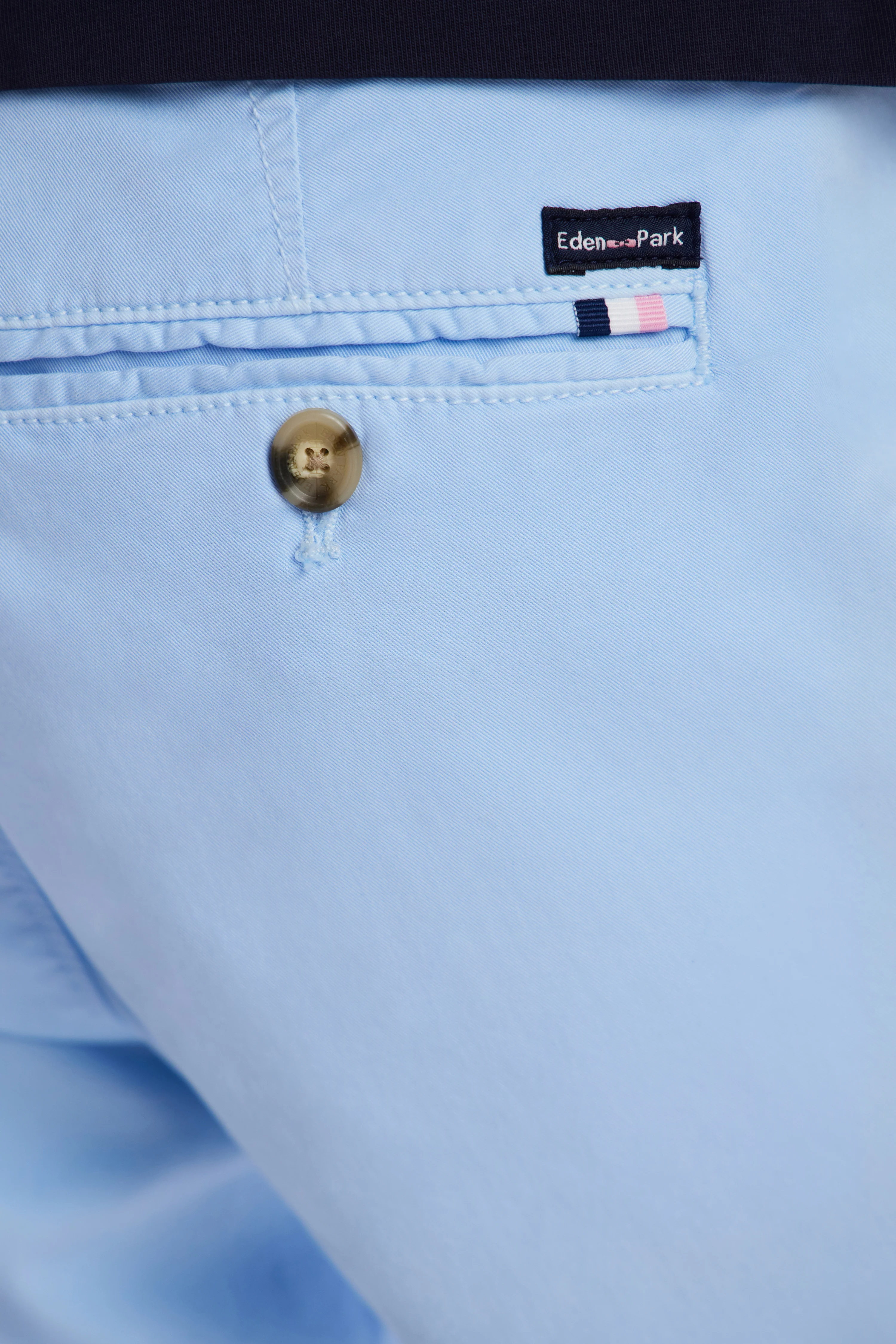 Pantalon chino sans plis en coton stretch bleu clair coupe droite - Image 5