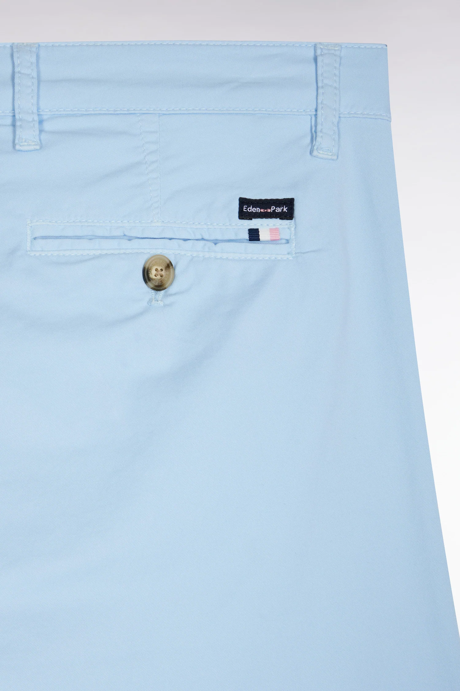 Pantalon chino sans plis en coton stretch bleu clair coupe droite - Image 6