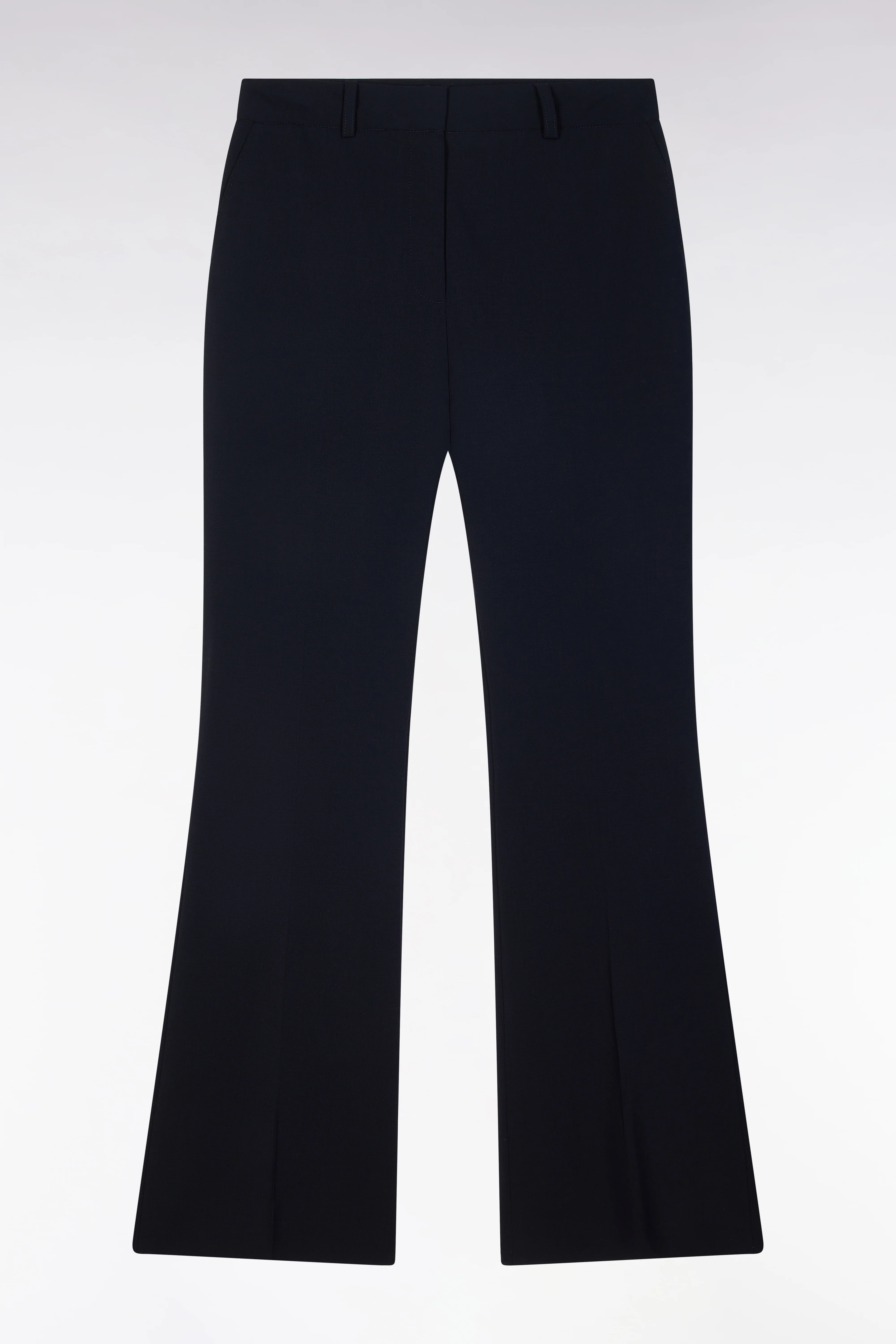 Pantalon en laine vierge marine coupe droite - Image 2