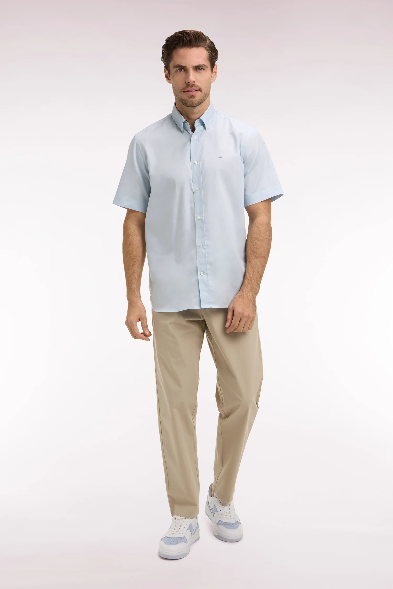 Pantalon en toile de coton beige - Image 3