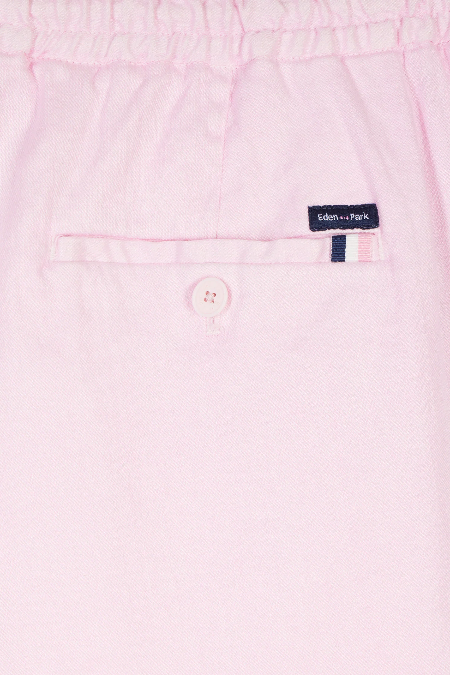 Pantalon fluide à taille élastique en lin et coton stretch rose - Image 6
