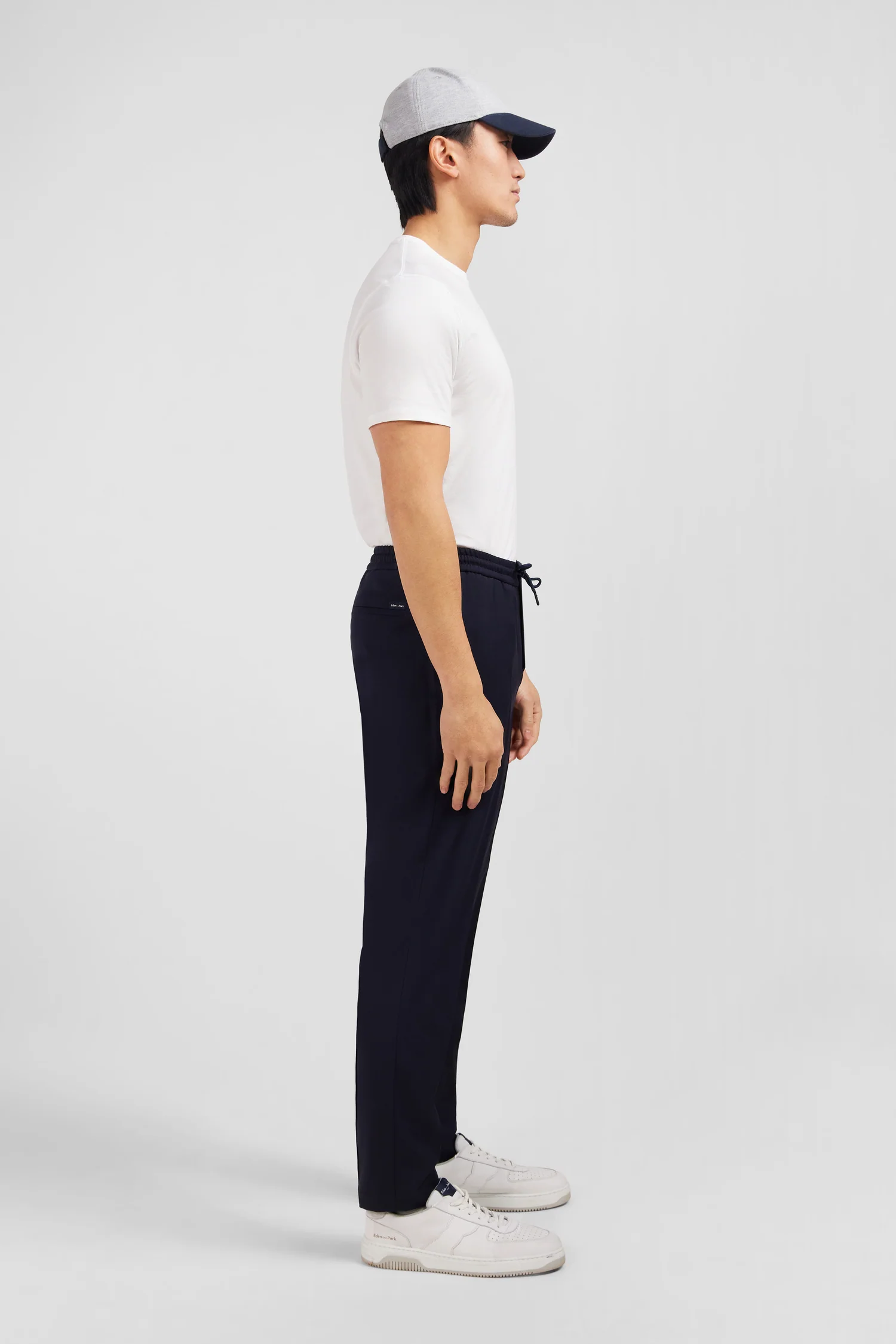 Pantalon taille élastiquée bleu marine - Image 6