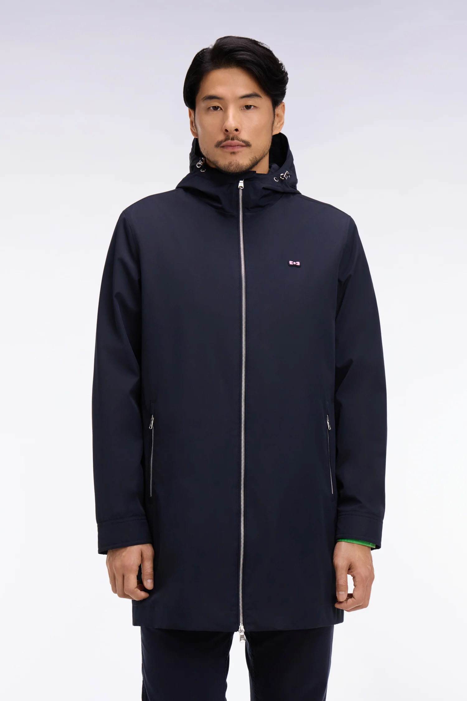 Parka à capuche en nylon marine - Image 3