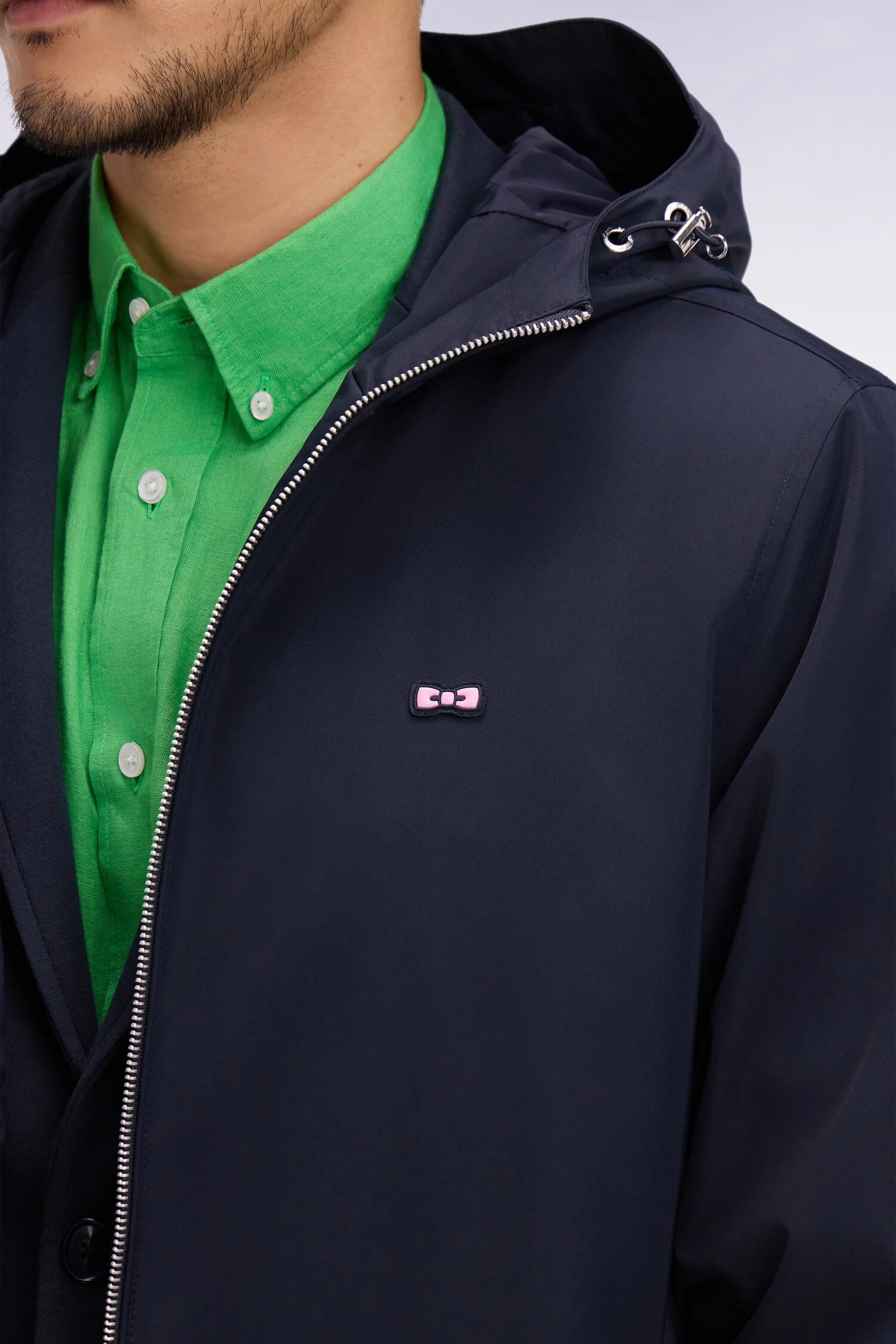 Parka à capuche en nylon marine - Image 4