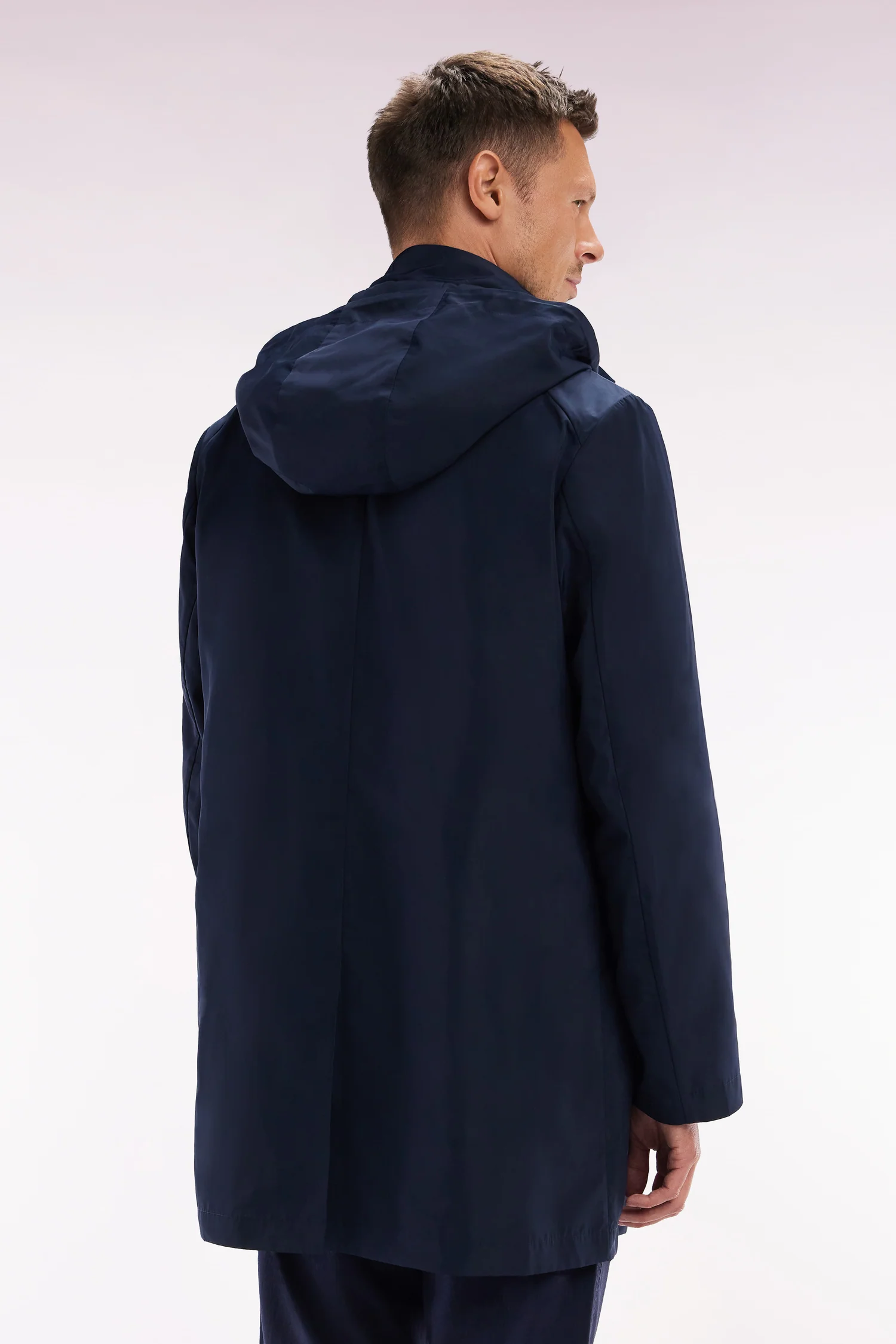 Parka à capuche intégrée bleu marine - Image 4