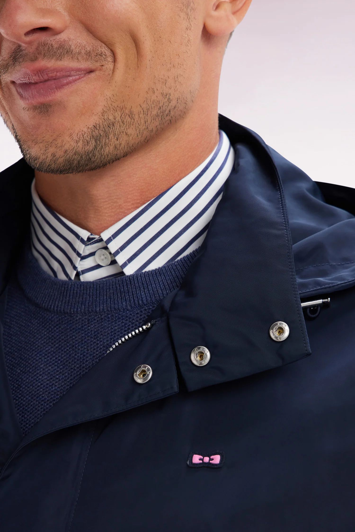 Parka à capuche intégrée bleu marine - Image 5