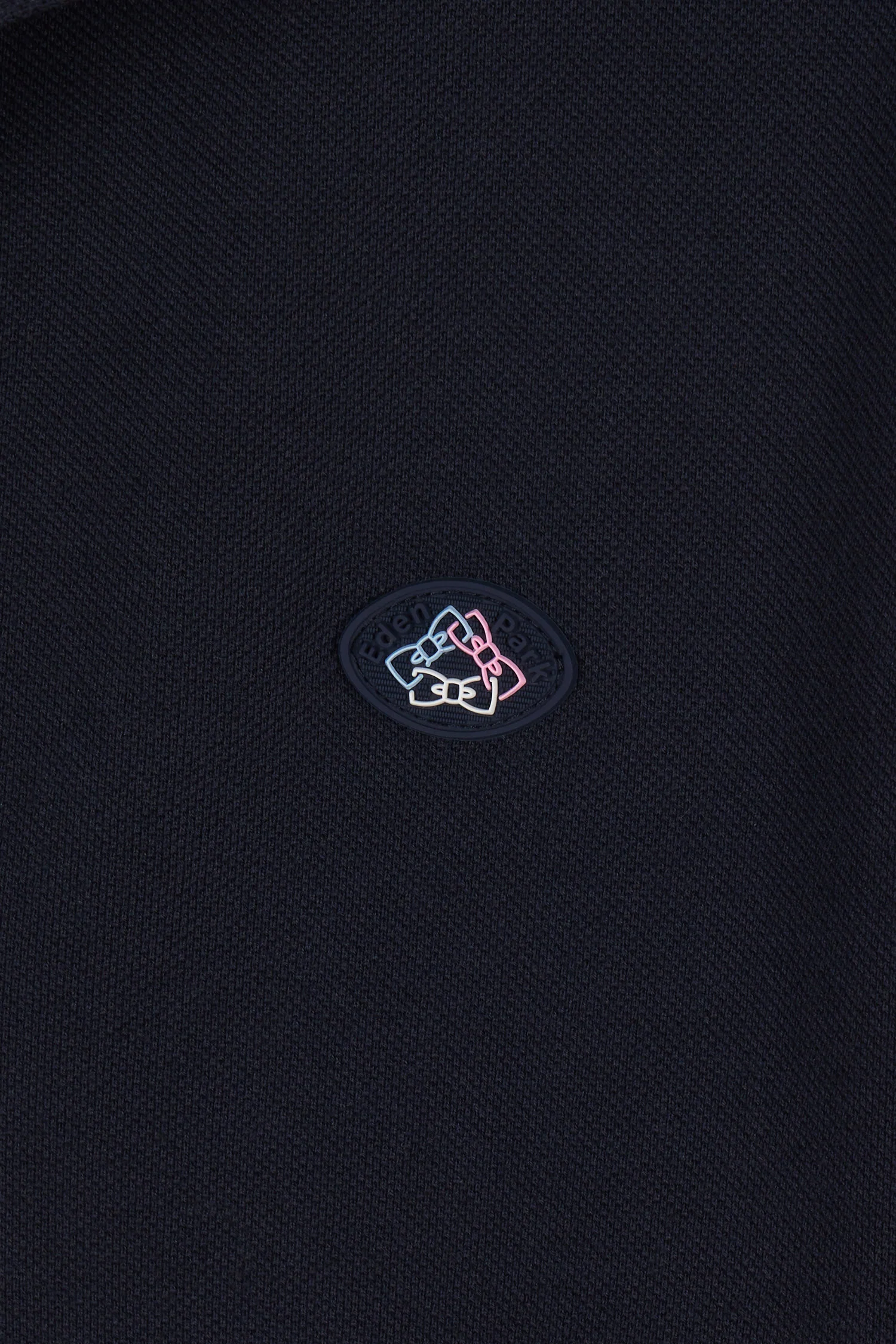Polo à manches courtes colorblock en coton bleu marine coupe droite - Image 5