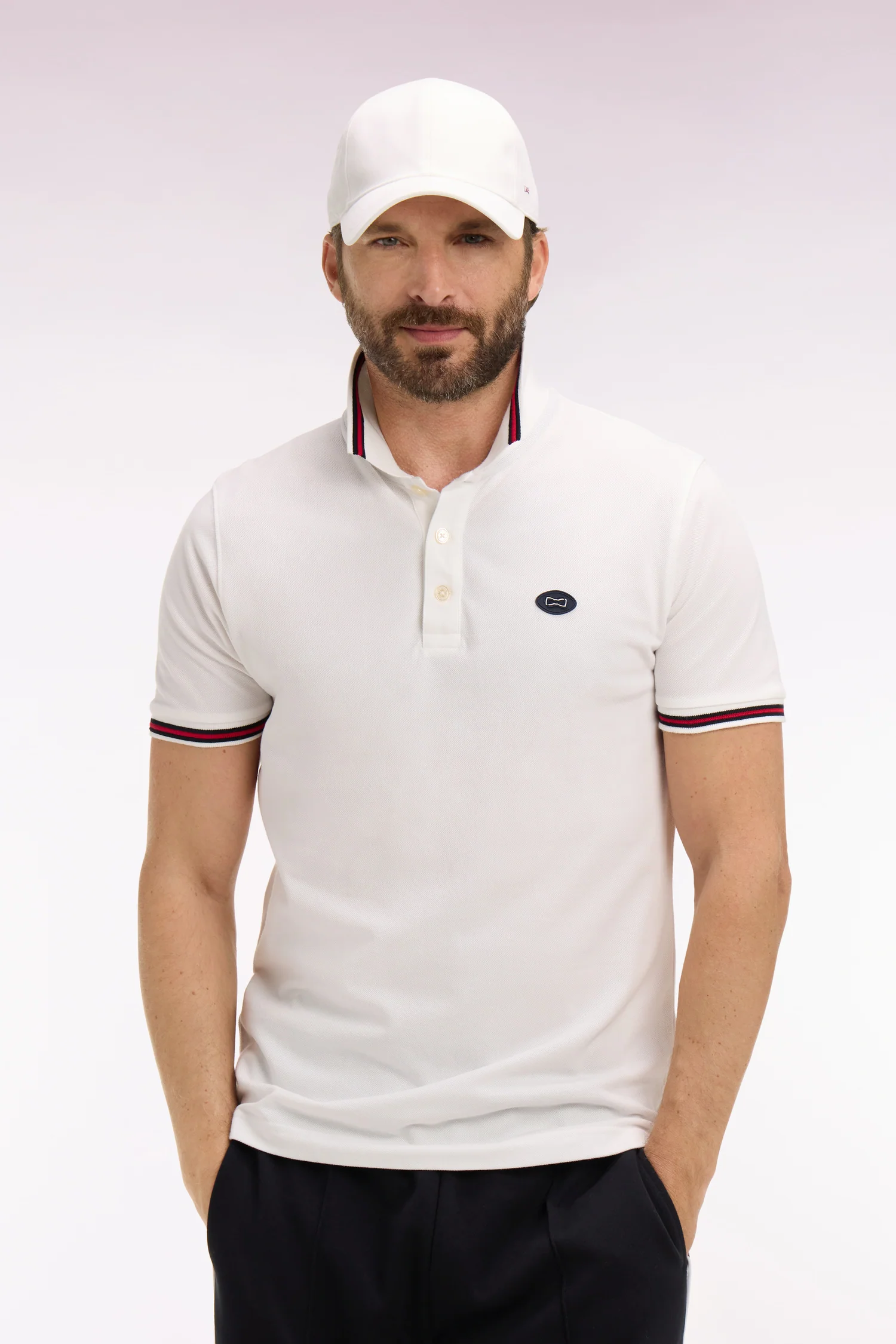 Polo Ă manches courtes en coton blanc - Image 3