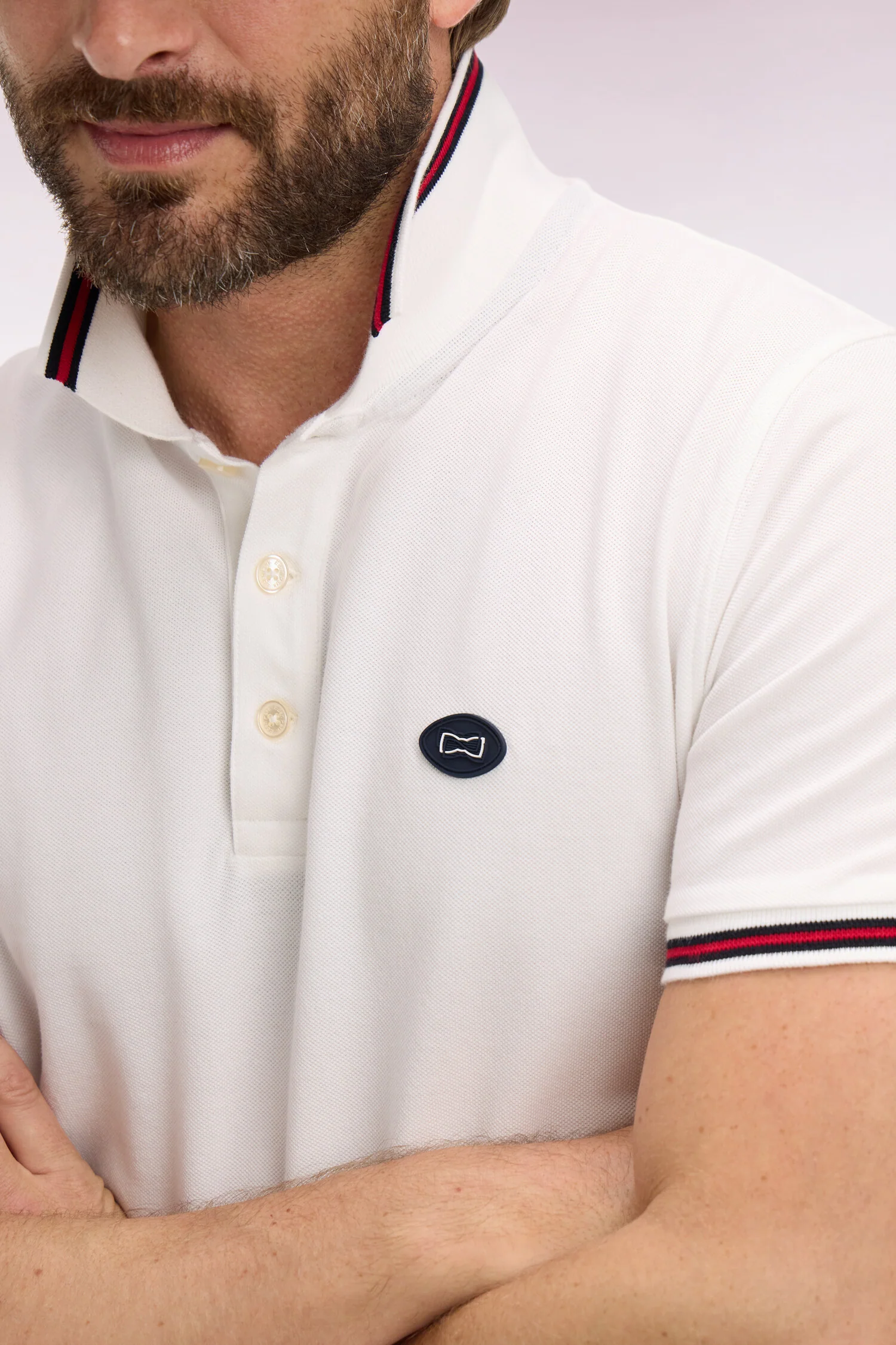 Polo Ă manches courtes en coton blanc - Image 4
