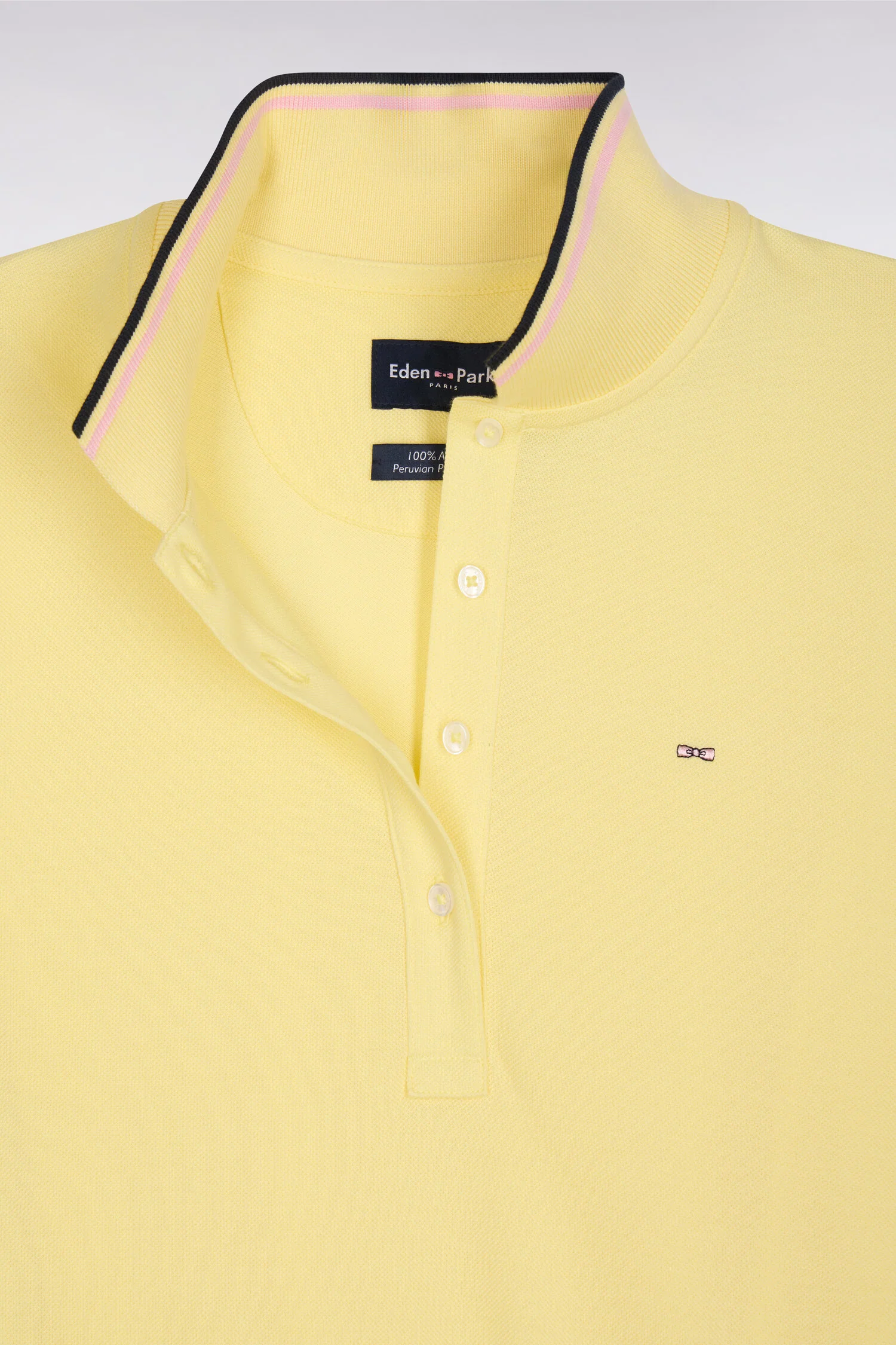 Polo à manches courtes en coton jaune clair coupe regular - Image 6
