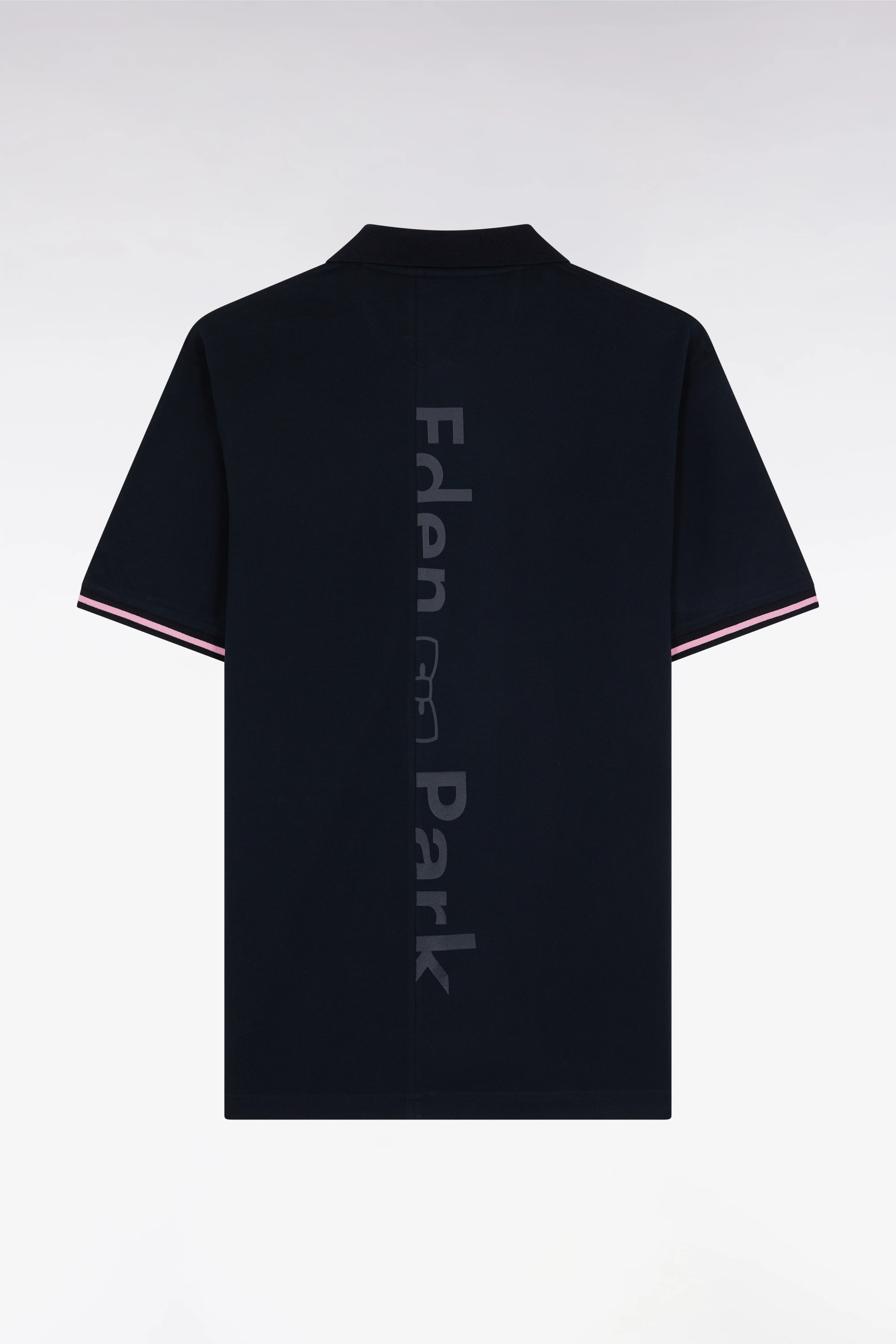Polo à manches courtes en coton marine jacquard dos Eden Park coupe décontractée - Image 2