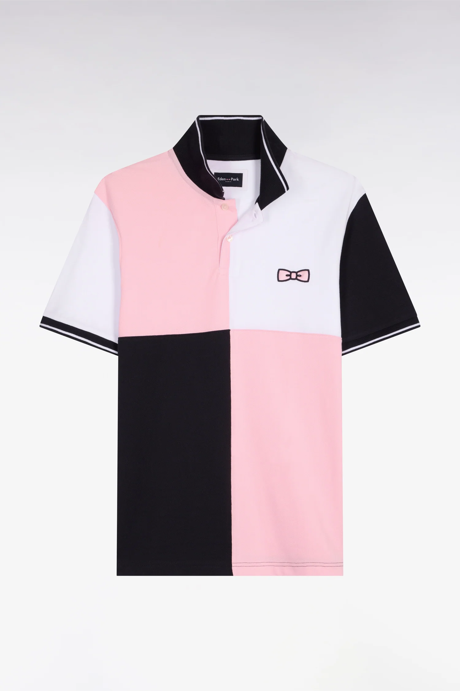 Polo à manches courtes en coton rose à cadrans coupe regular - Image 2
