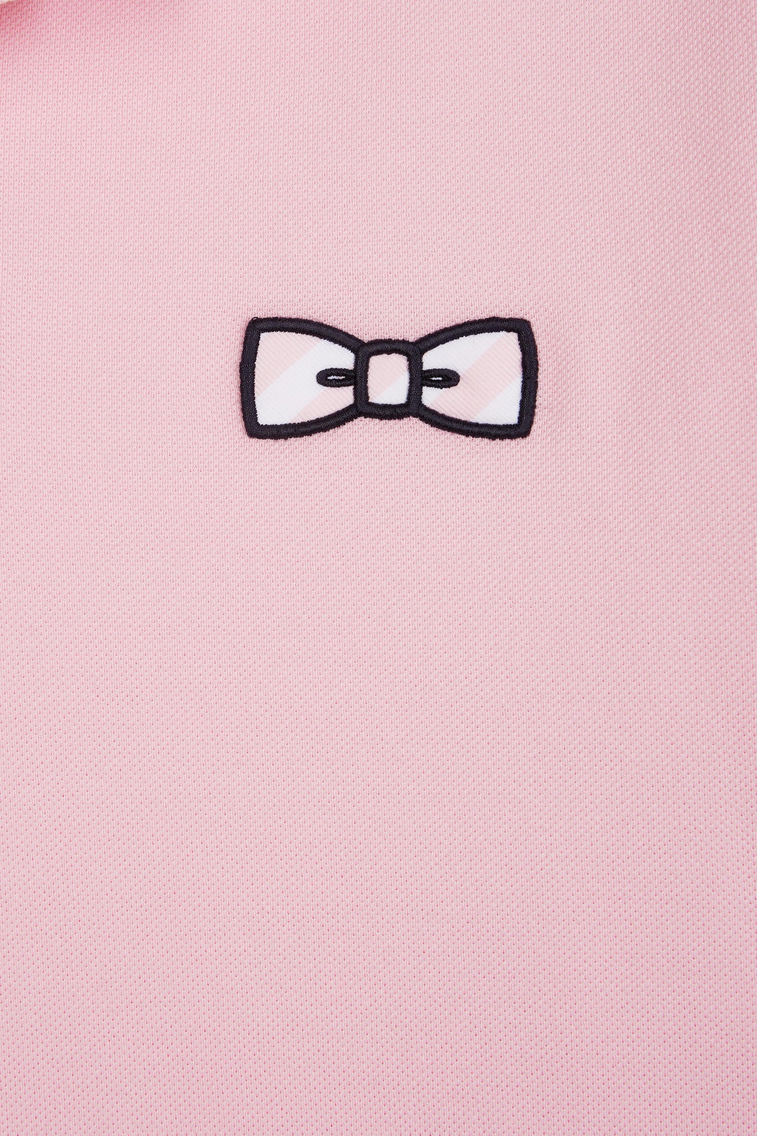 Polo à manches courtes en coton rose broderie ton sur ton coupe décontractée - Image 6