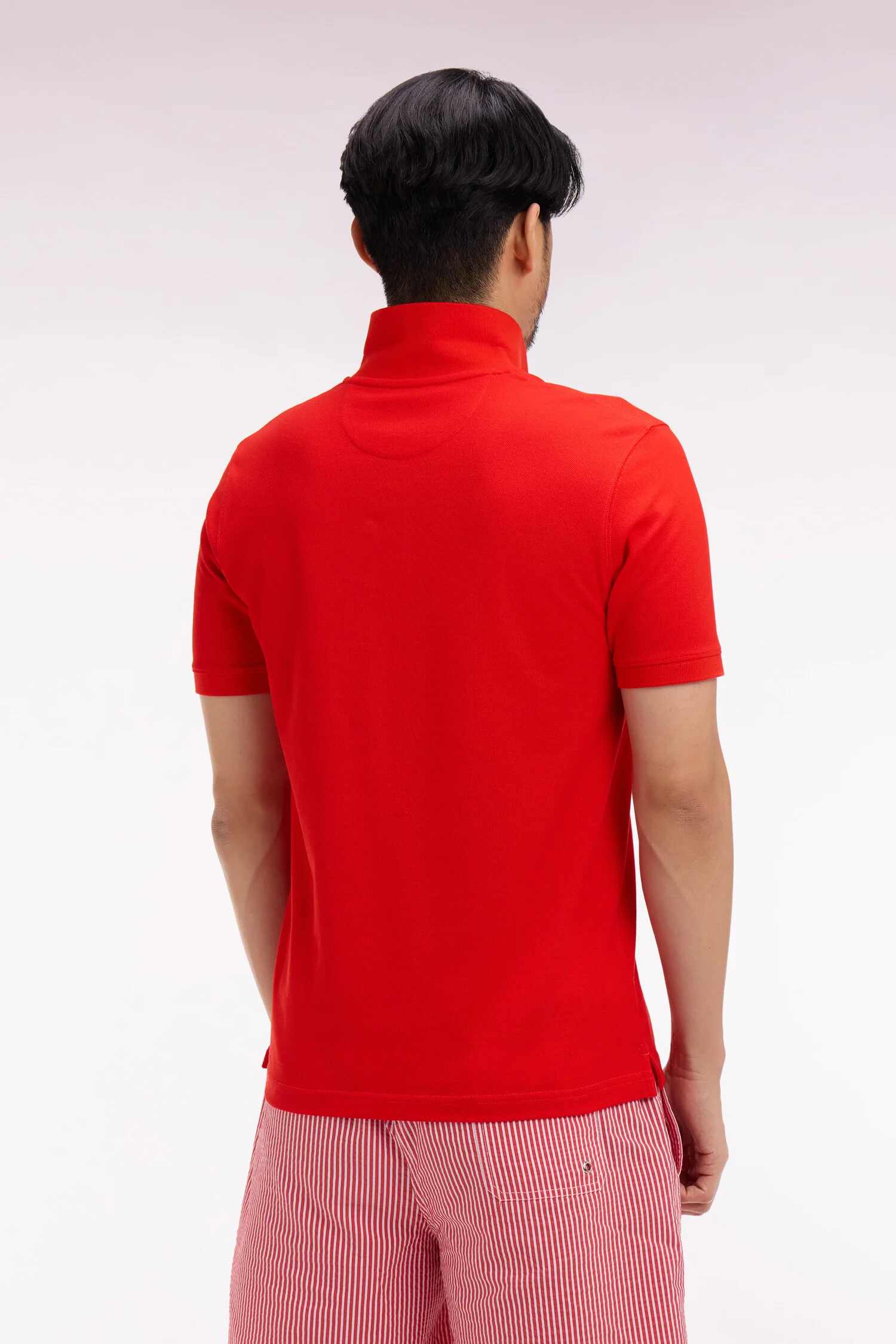 Polo Ă manches courtes en coton rouge coupe regular - Image 5